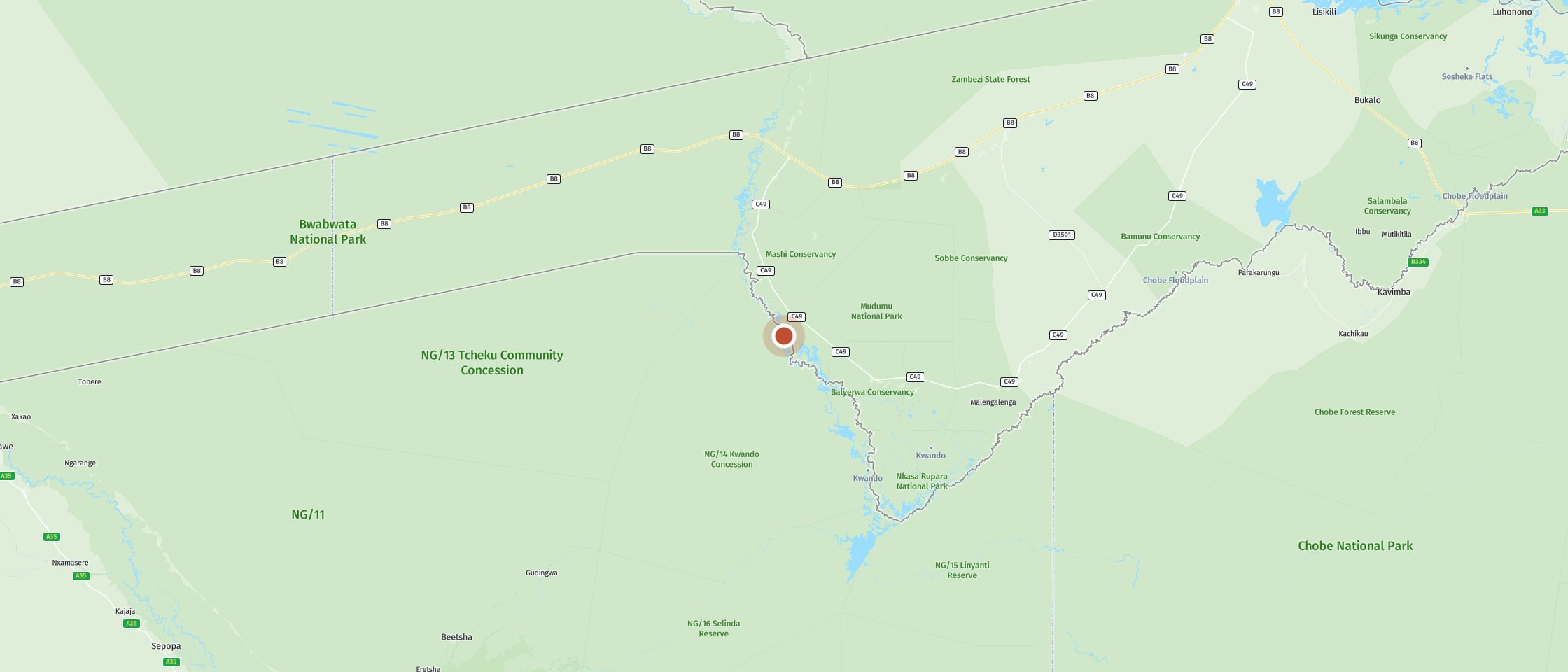 Map: Stop at this viewpoint with a view of Botswana