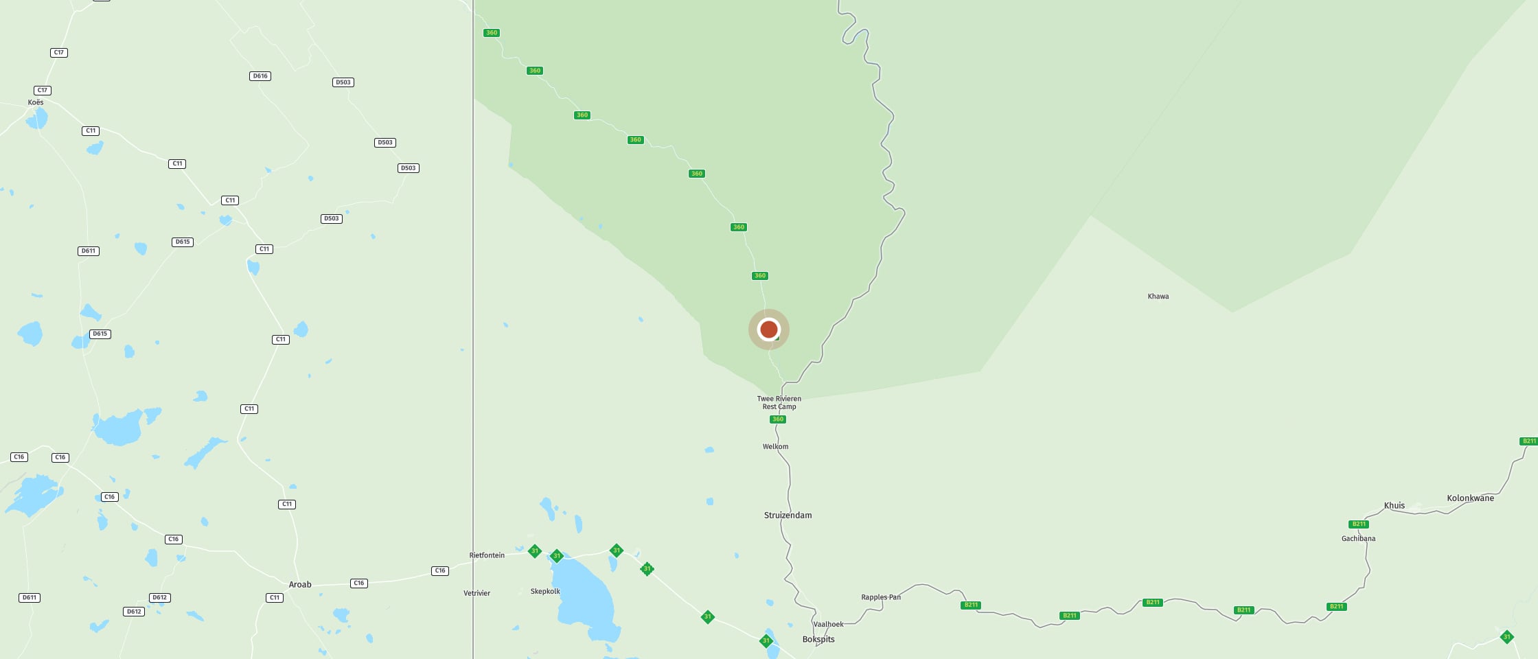 Map: Houmoed waterhole