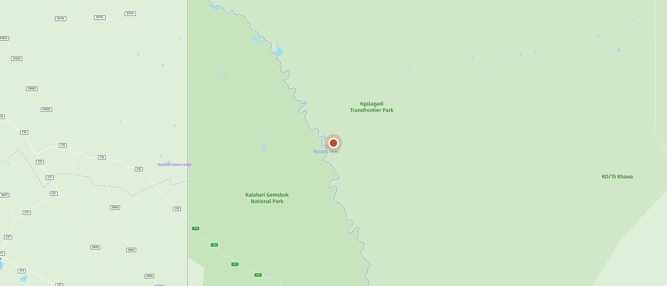 Map: Marie se Gat waterhole