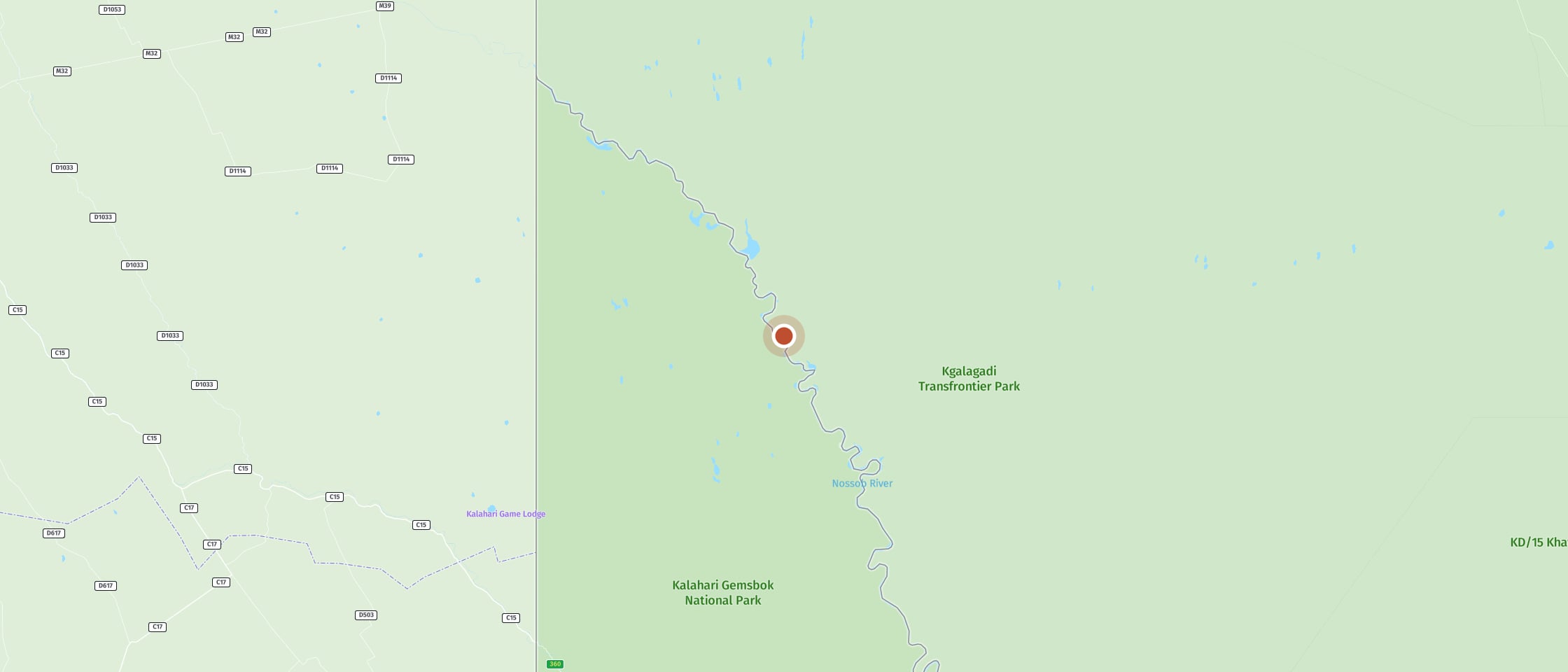 Map: Bedinkt waterhole