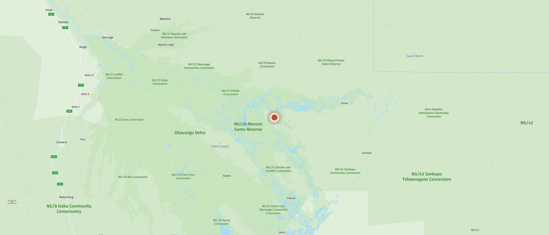 Map: Enjoy the sunset behind swaying papyrus