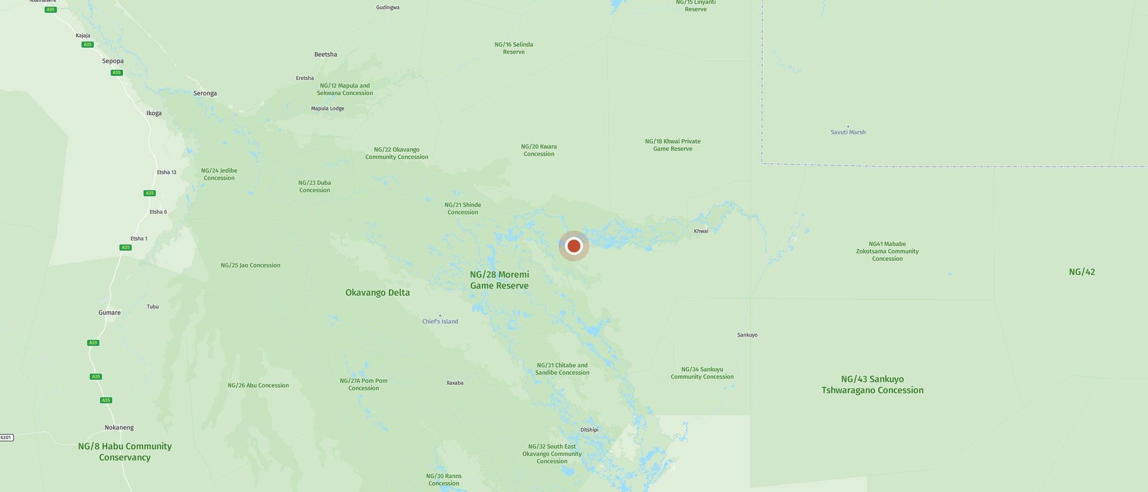 Map: Encounter elephants in a quiet atmosphere away from the main tracks