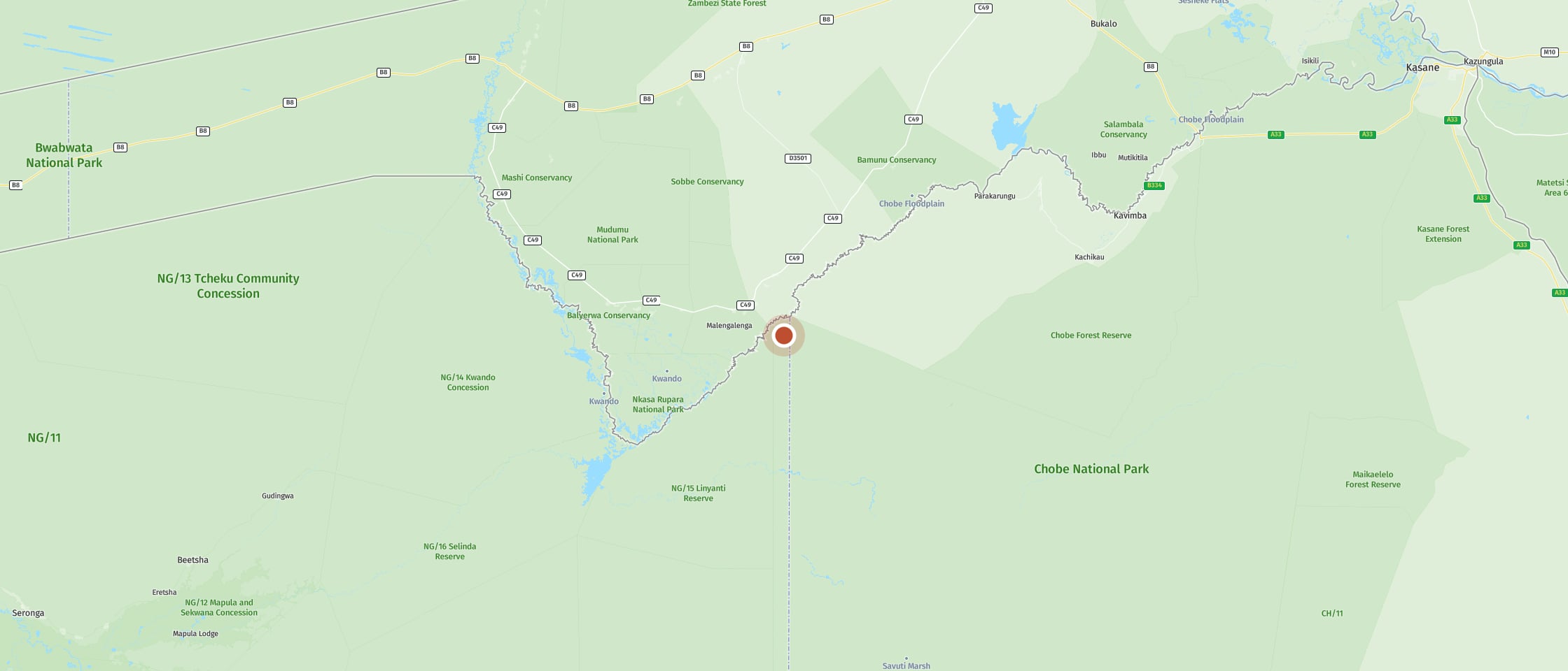 Map: Discover the Linyanti wetlands at your own pace