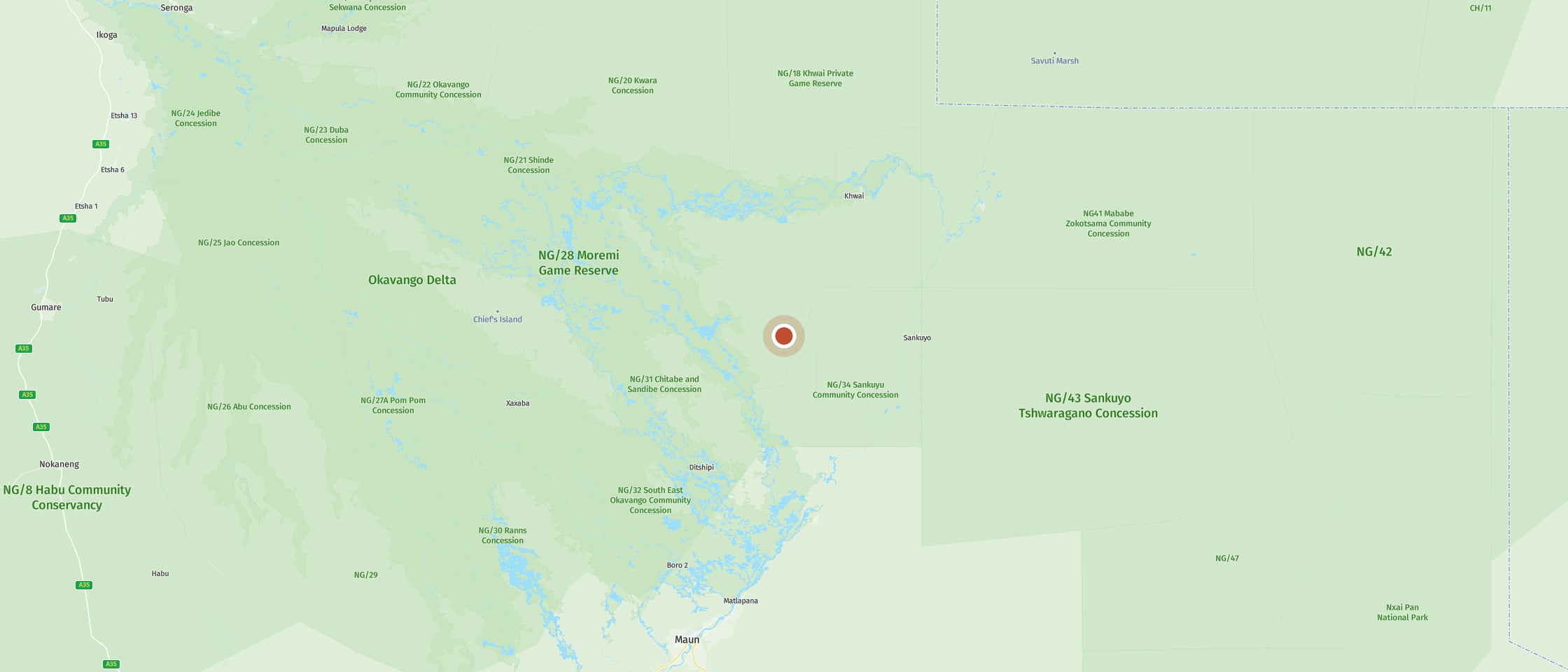 Map: Watch elephants at a popular waterhole