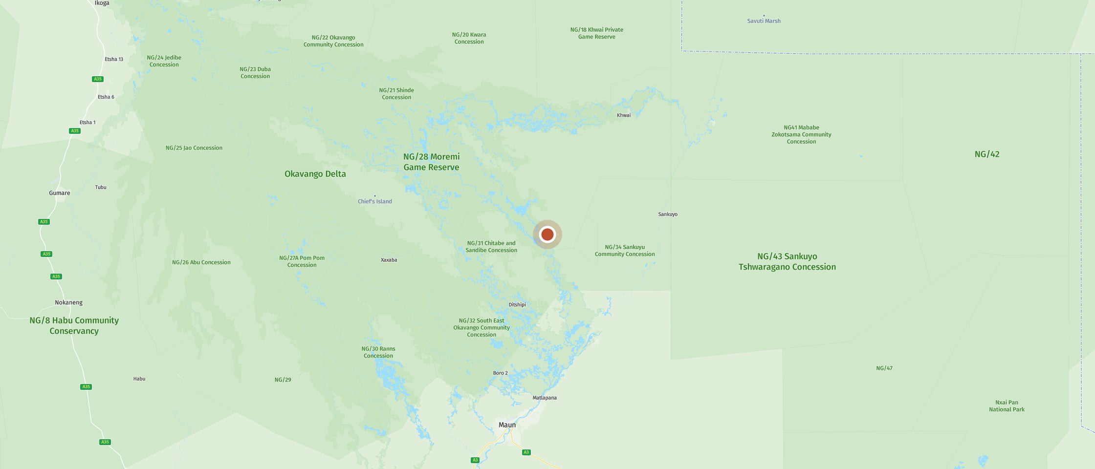 Map: Have a leisurely bush picnic under the shade of sausage trees