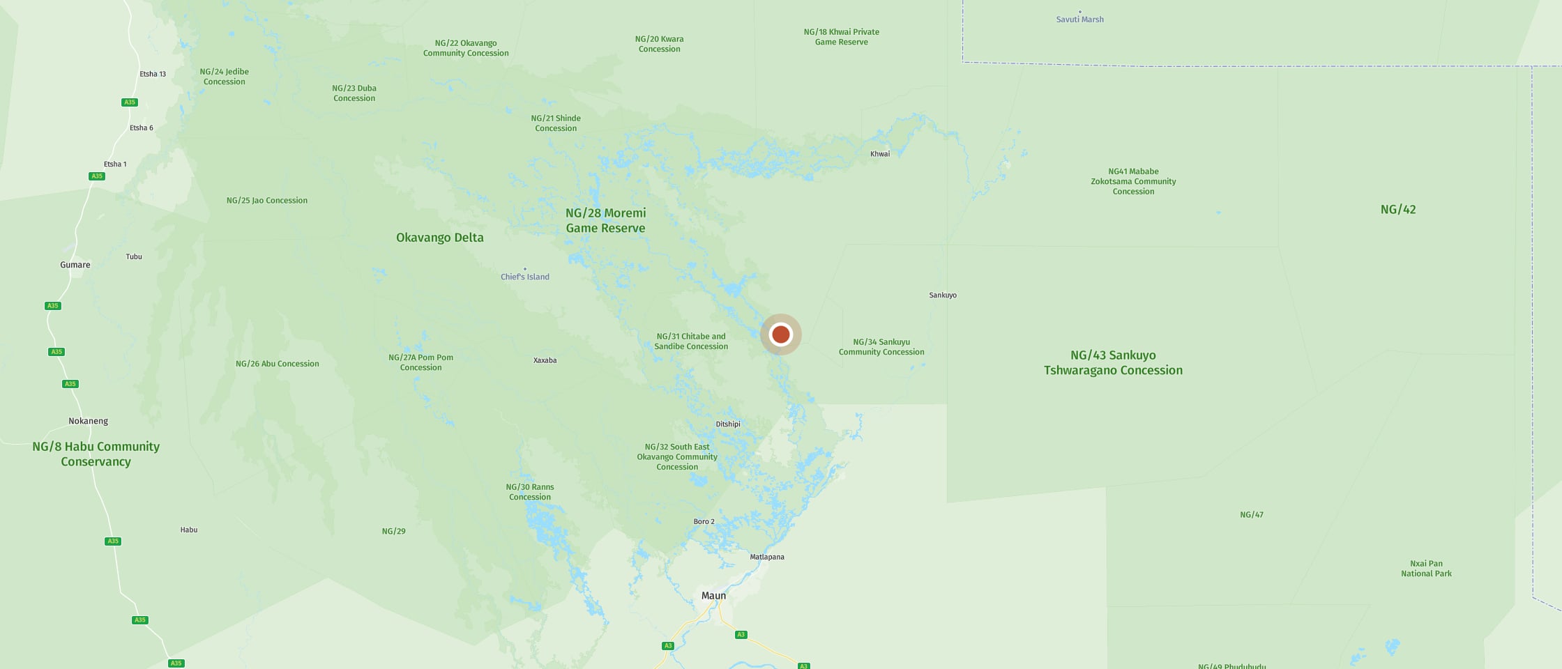 Map: Watch zebras and antelopes on a long loop near the Black Pools