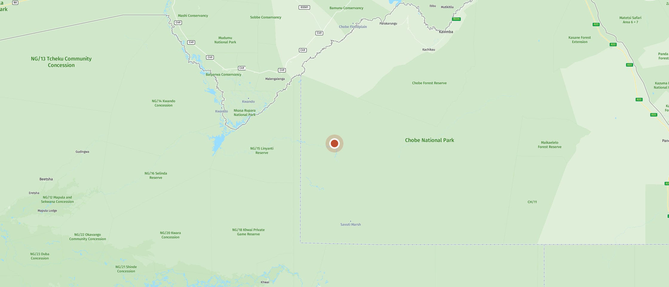 Map: Watch impressive bull elephants in rugged beauty on an evening game drive