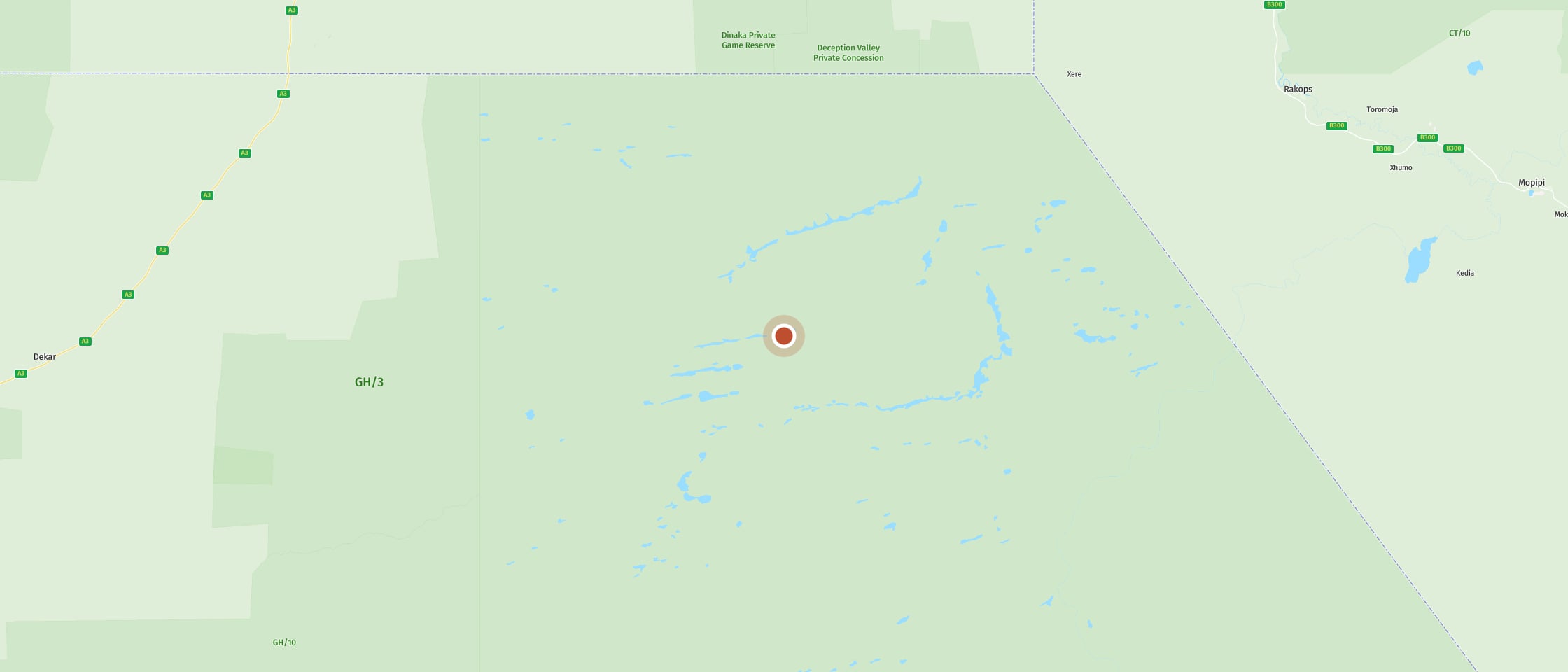 Map: Experience the silence of the Kalahari on a relaxing break