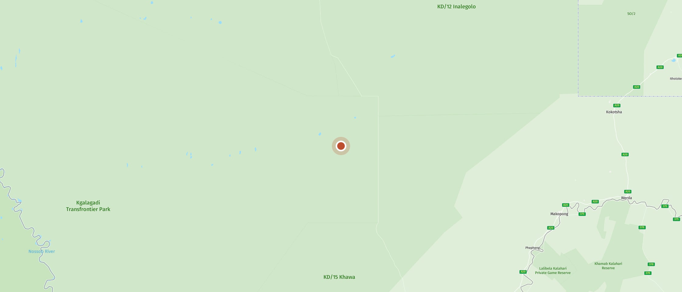 Map: Mpayathutlwa Pan waterhole