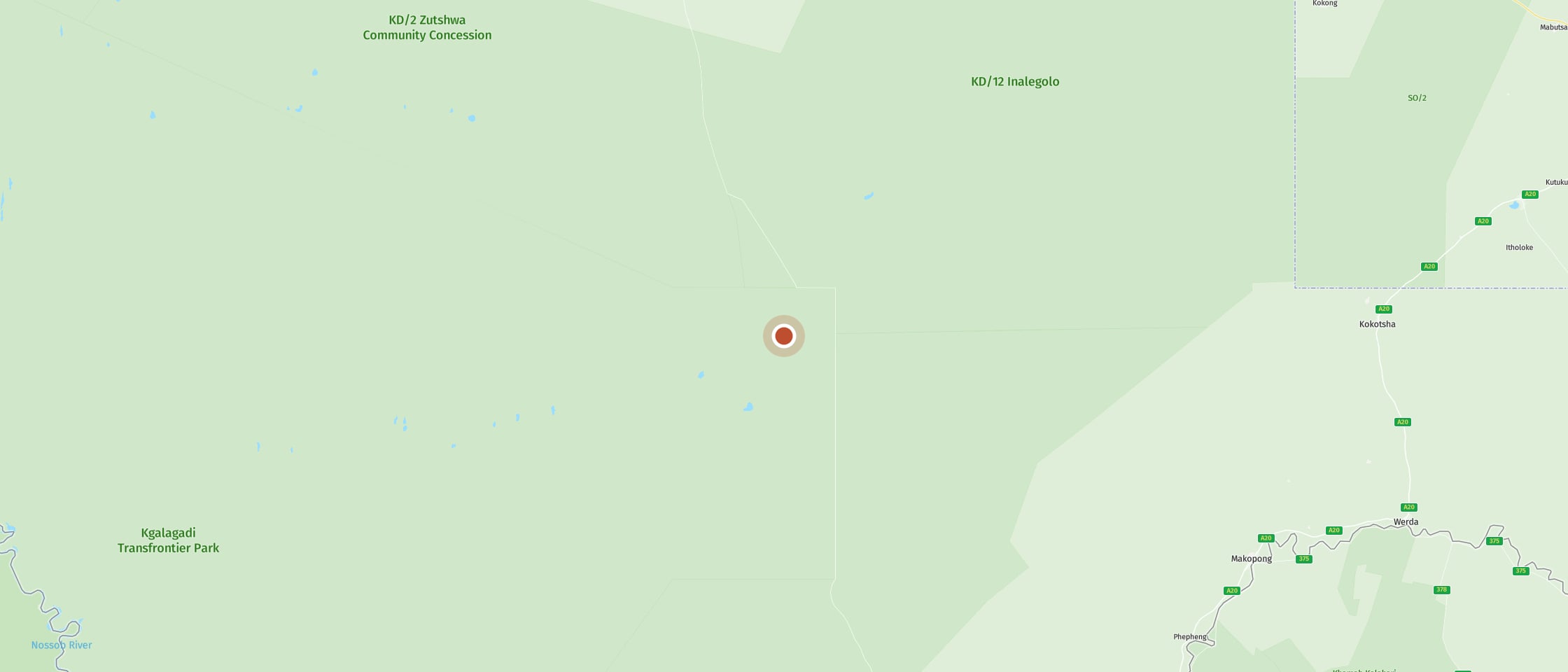 Map: Lesholoago Pan waterhole