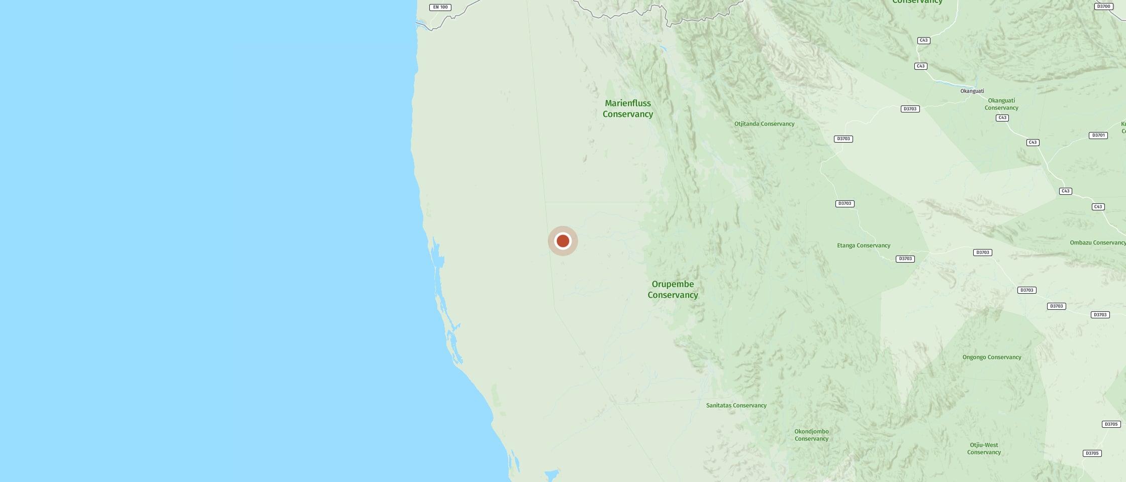 Map: Discover the adventurers' meeting point in the heart of the Kaokoveld
