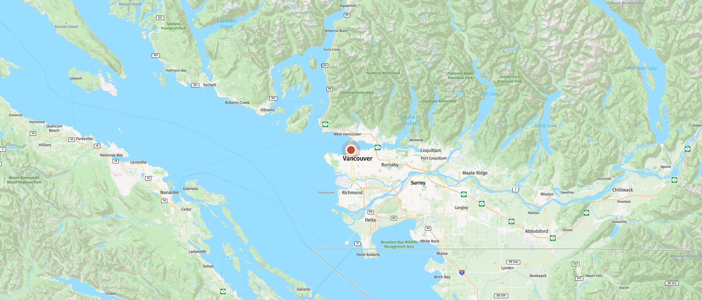 Map: Watch the sunset at English Bay