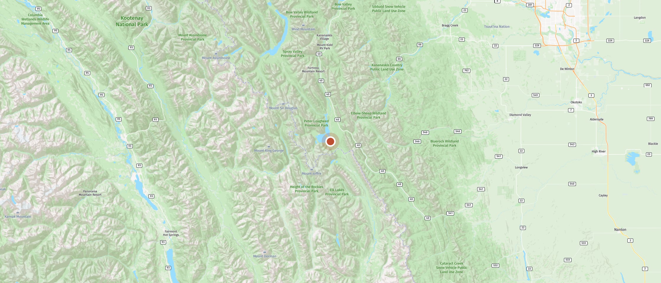 Map: Hike to the best viewpoint over the Kananaskis Lakes