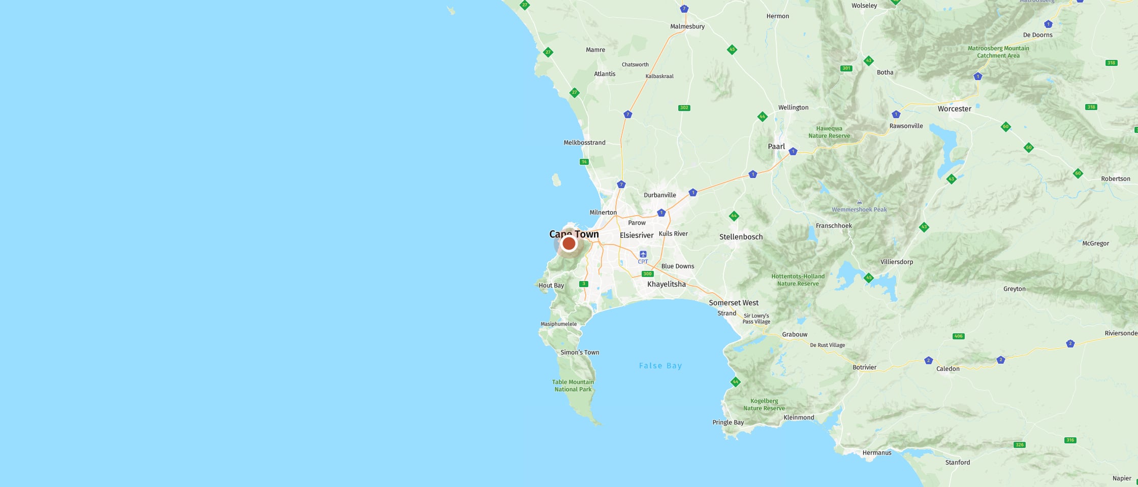 Map: Glide up Table Mountain by cable car and enjoy the view