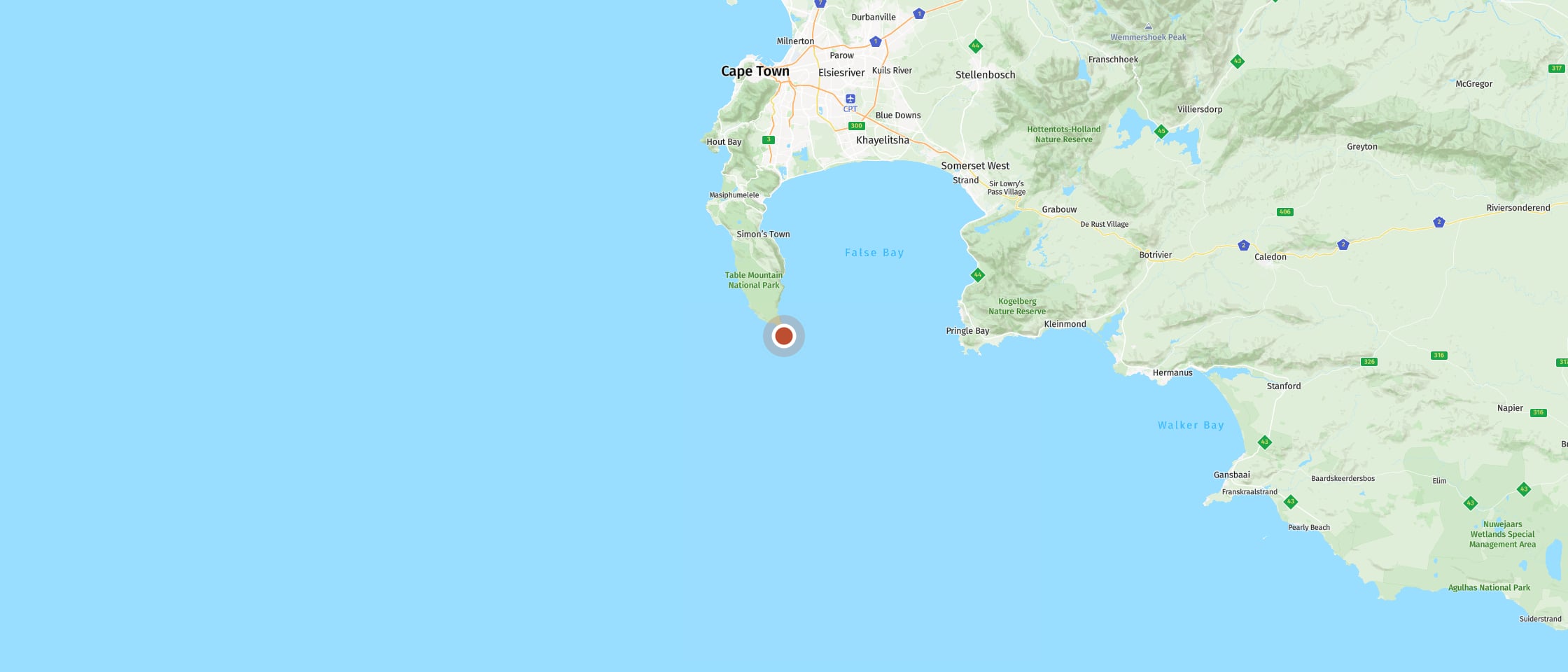 Map: Hike to the legendary sign at the Cape of Good Hope