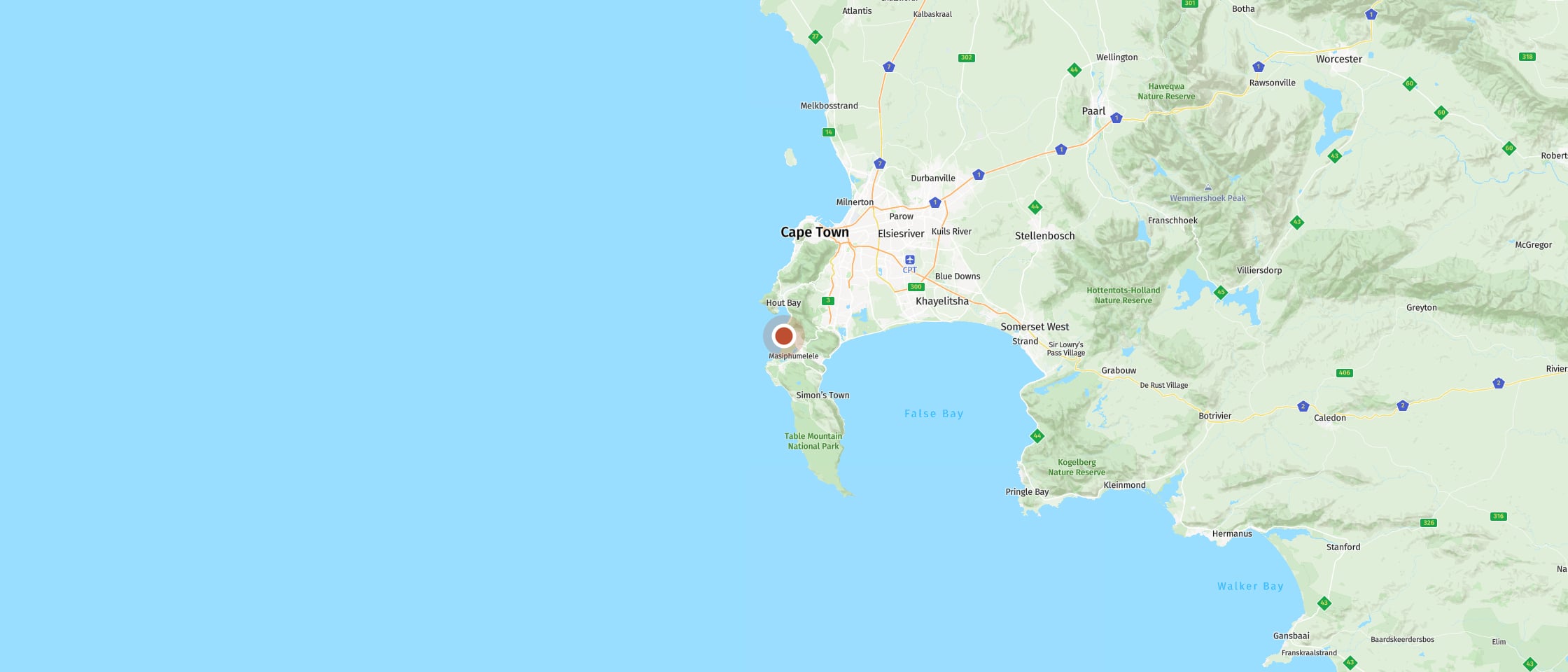 Map: Drive along the spectacular Chapman's Peak Drive coastal cliffs