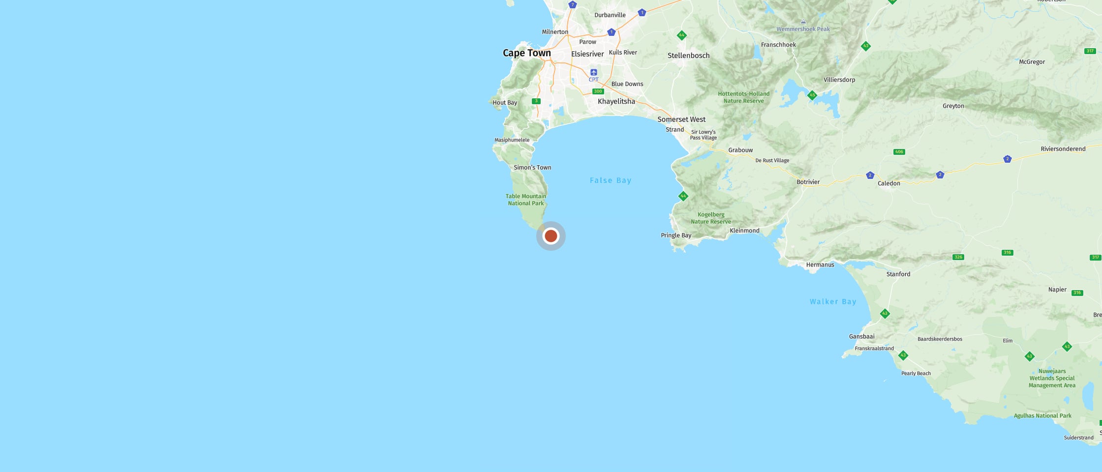 Map: Hike to the new lighthouse at Cape Point and look out for the Flying Dutchman