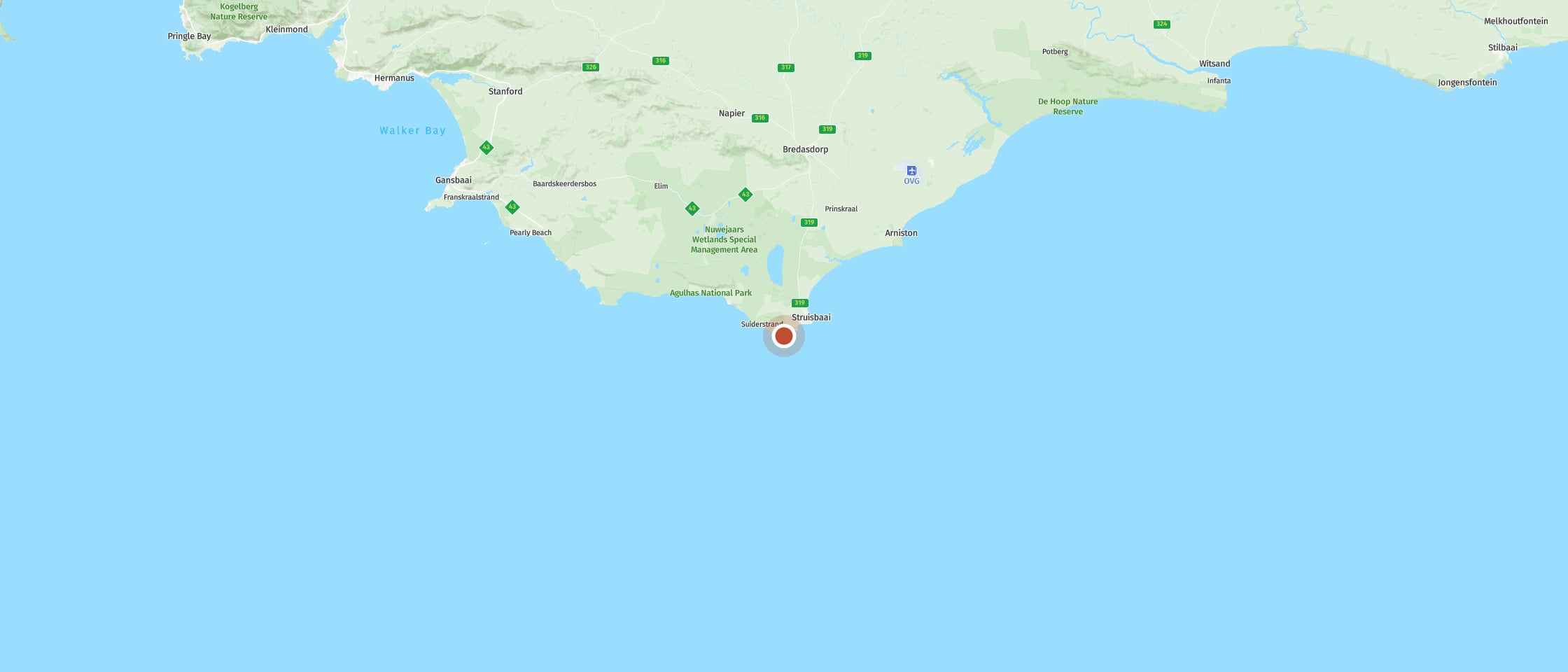 Map: Reach the end of Africa at Cape Agulhas