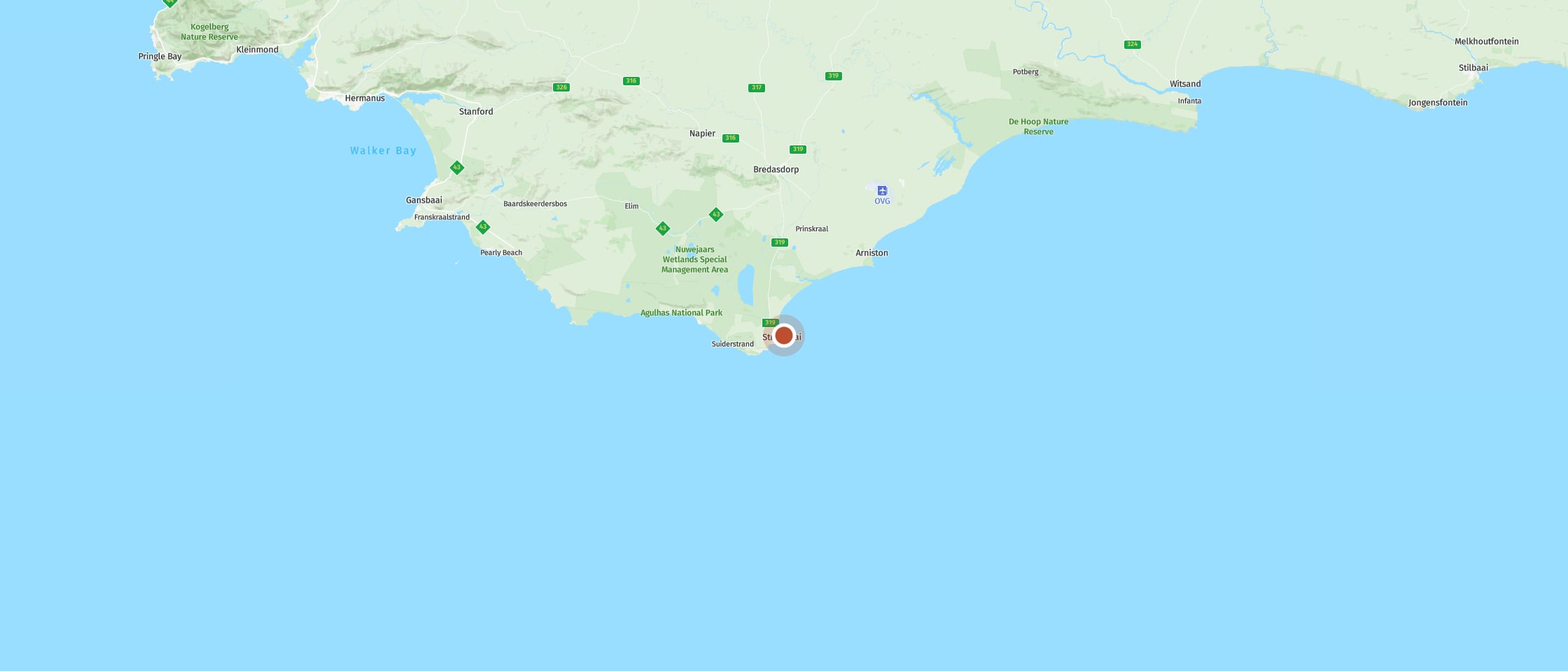 Map: Meet the giant rays of Struisbaai