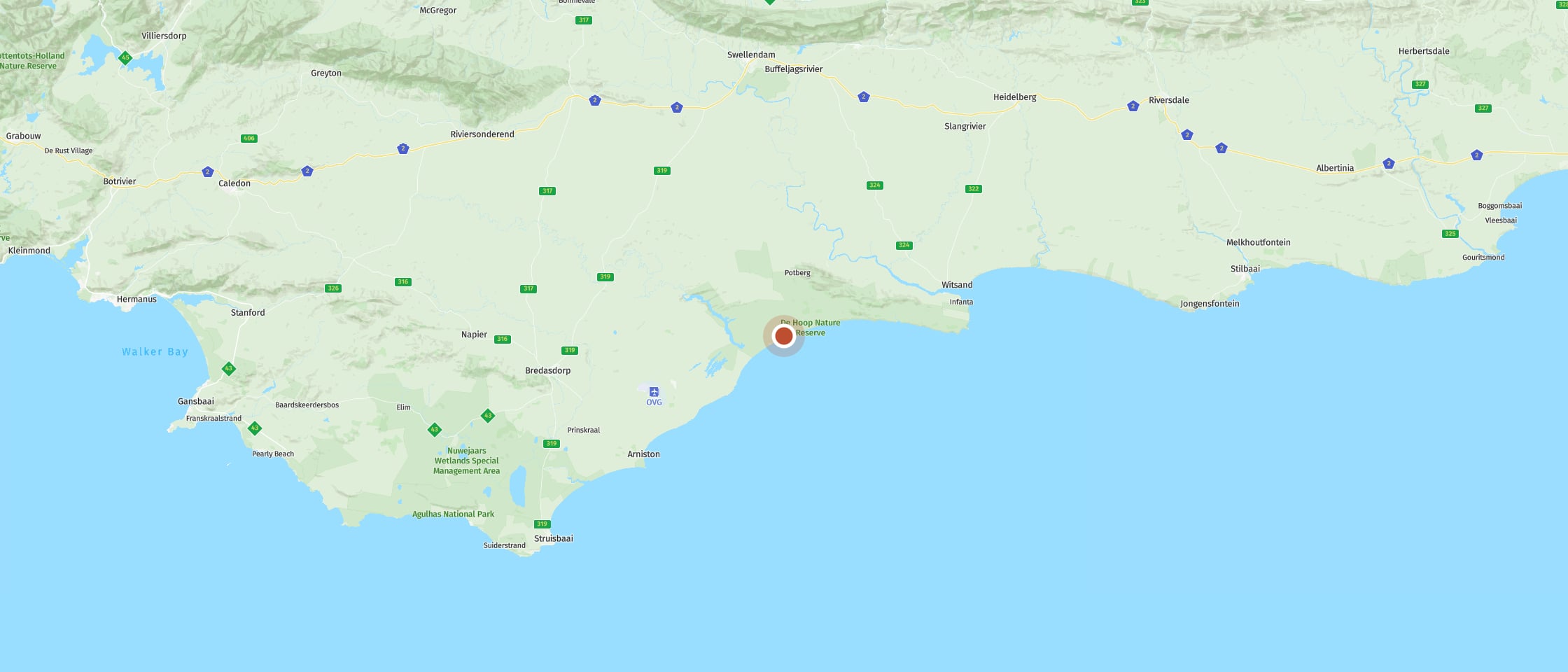 Map: Watch whales in complete peace from the white dunes