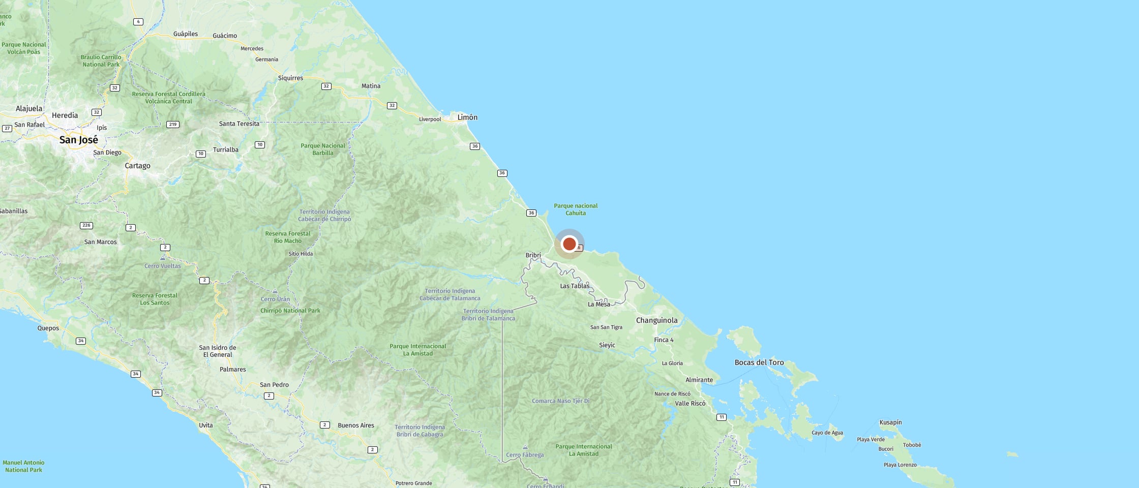 Map: Enjoy the Saturday market in the heart of Puerto Viejo