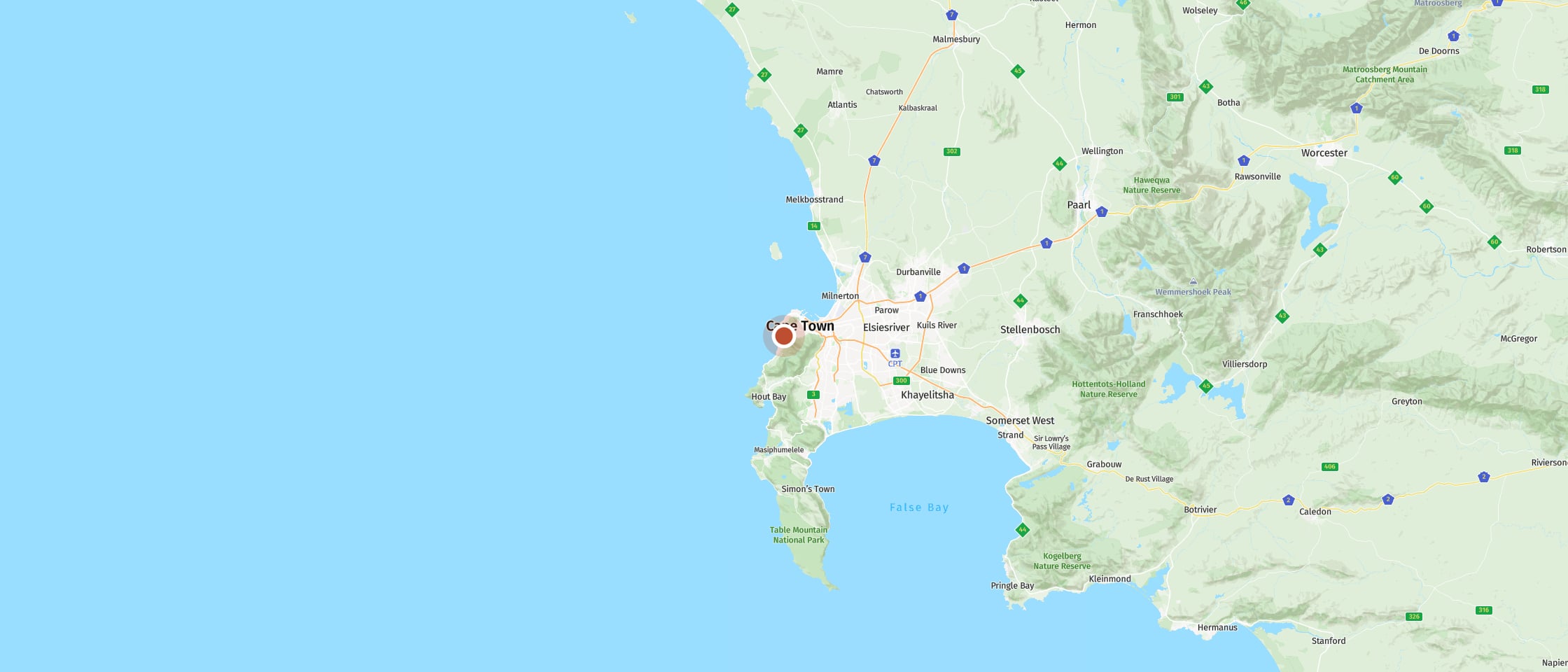 Map: End your day under the trees with views over Camps Bay