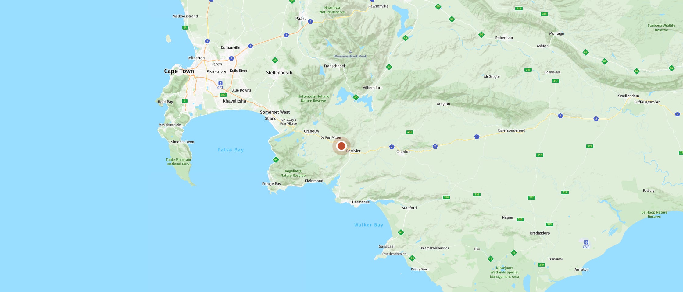 Map: Refuel with a Bobotie Pie at Houw Hoek Pass