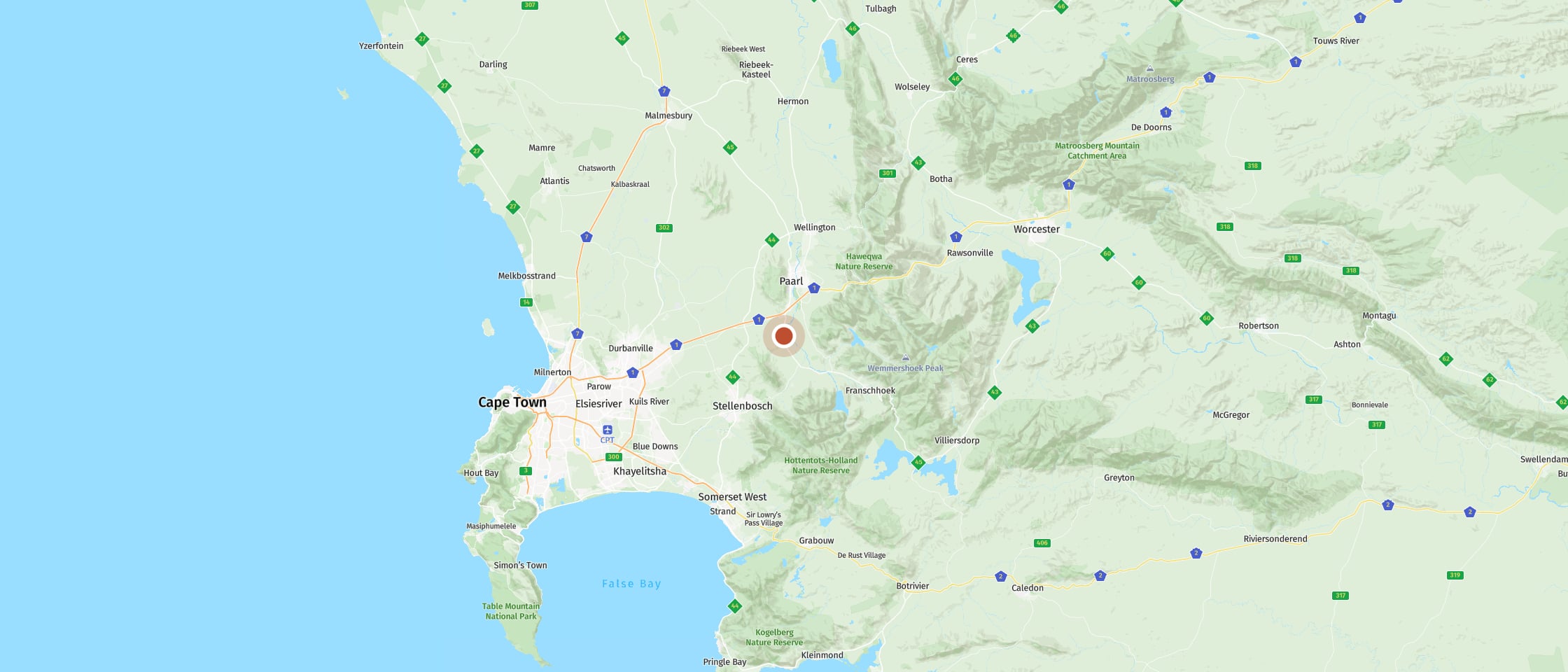 Map: Experience the Cape Winelands on horseback
