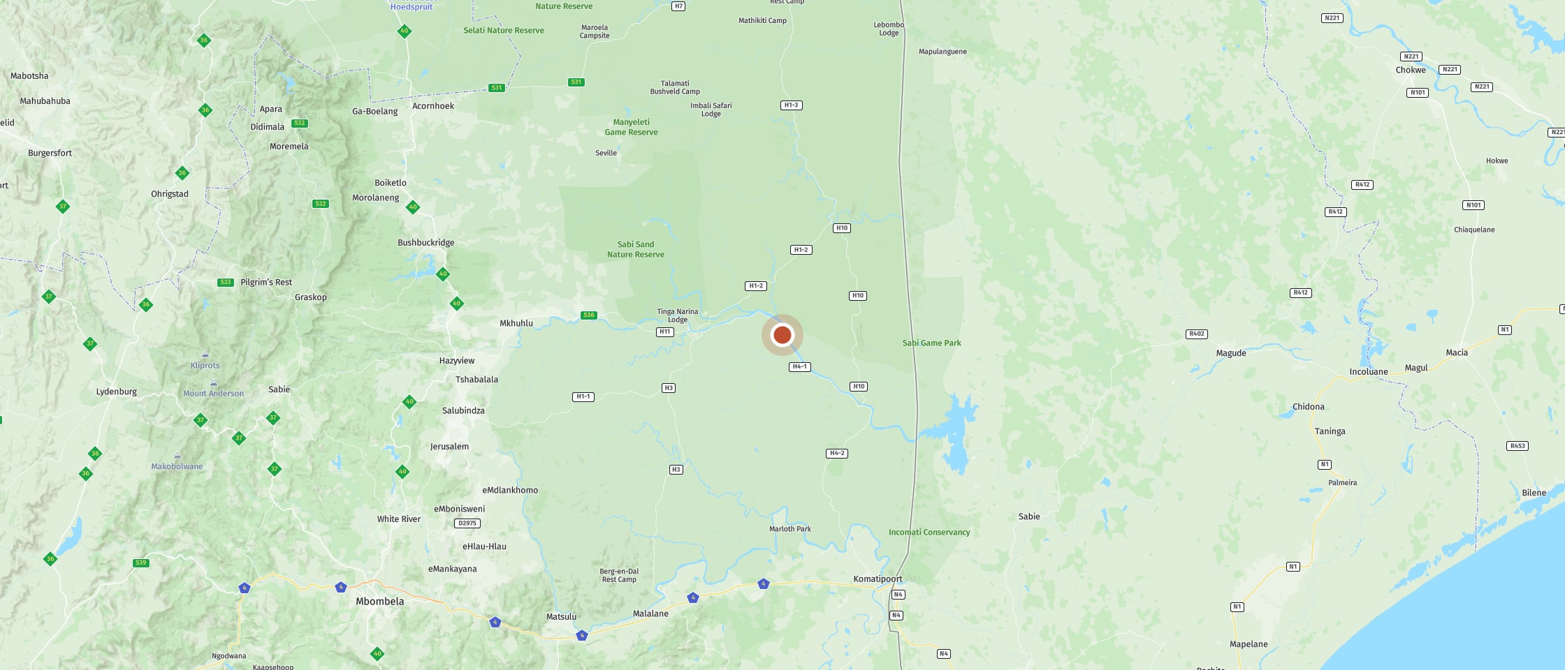 Map: Watch elephants and hippopotamus during your picnic break