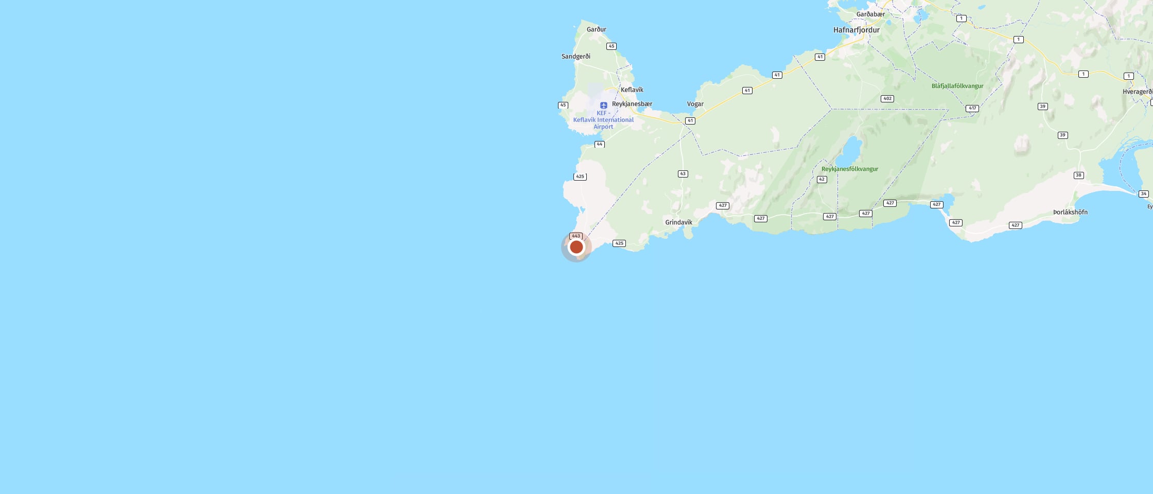 Map: Feel the coastal wind at the white tower of Reykjanes