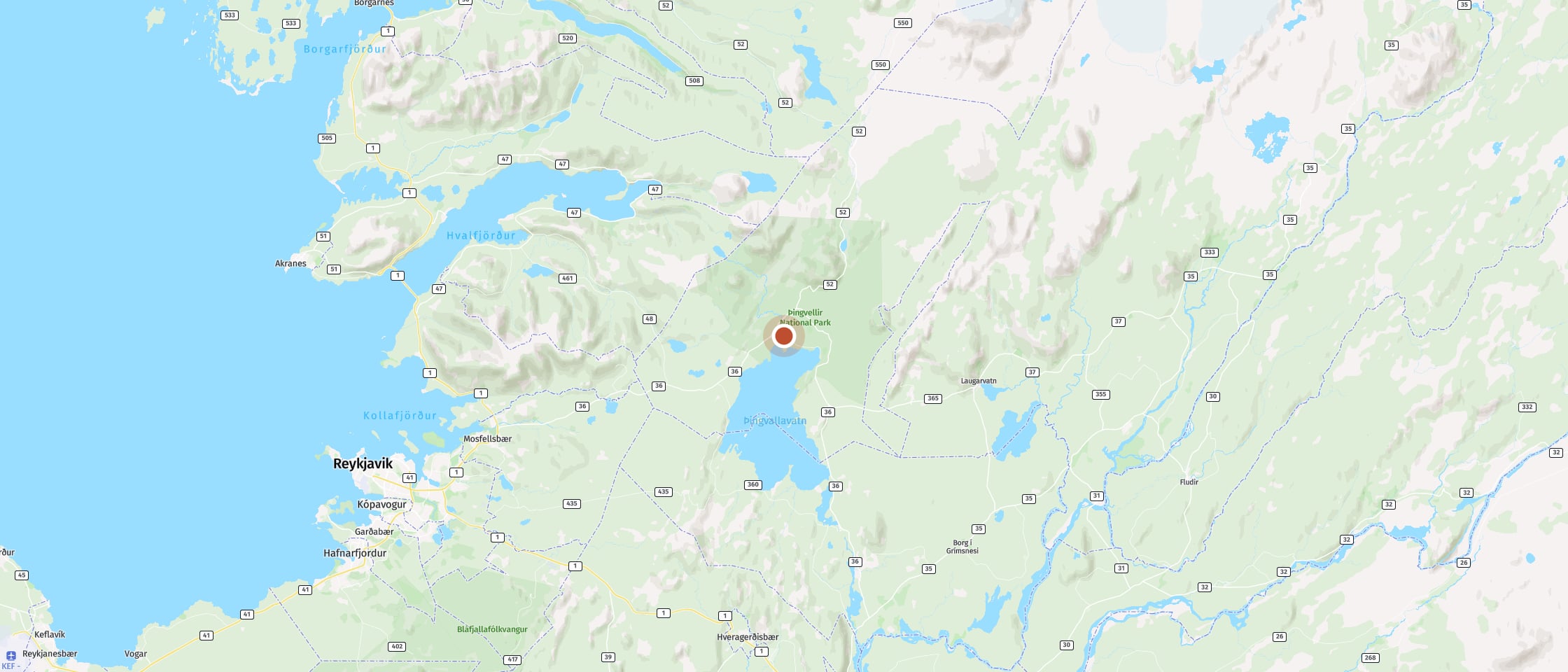 Map: Float in the clearest water in the world while snorkelling in Silfra