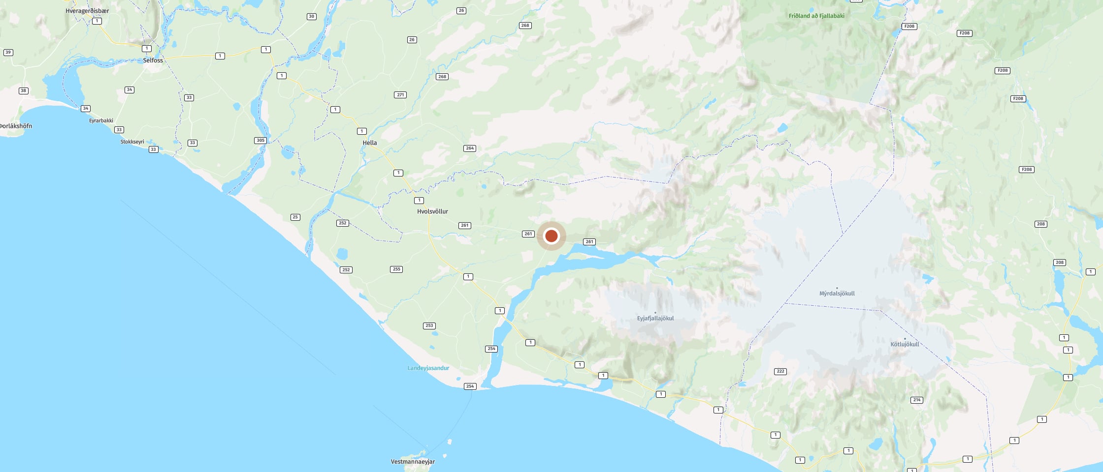 Map: Discover Gluggafoss, the waterfall with windows in the rock face