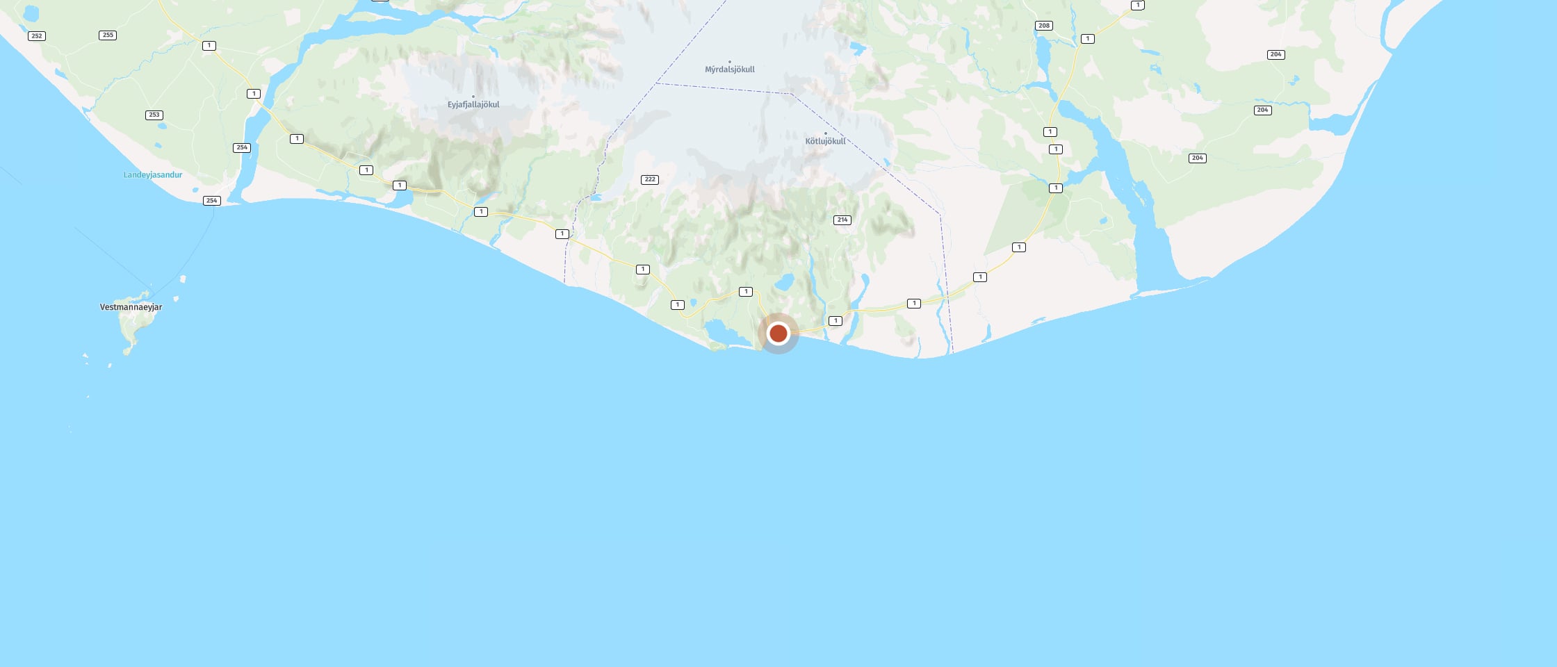 Map: Venture into blue passages and ice caves at Katla volcano