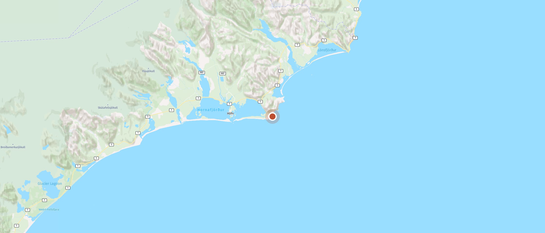 Map: Experience the black coast and the dramatic mountains behind it