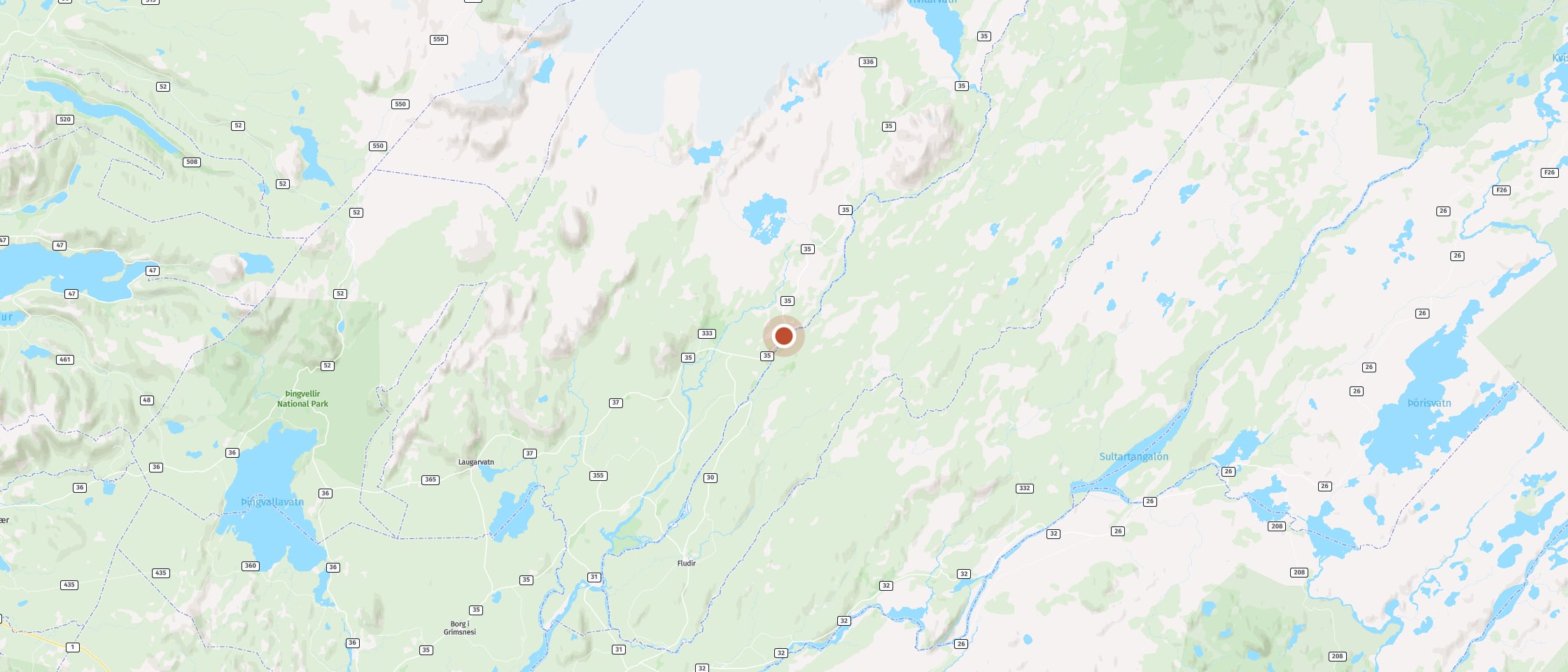 Map: Marvel at the power of the two-tiered Gullfoss waterfall