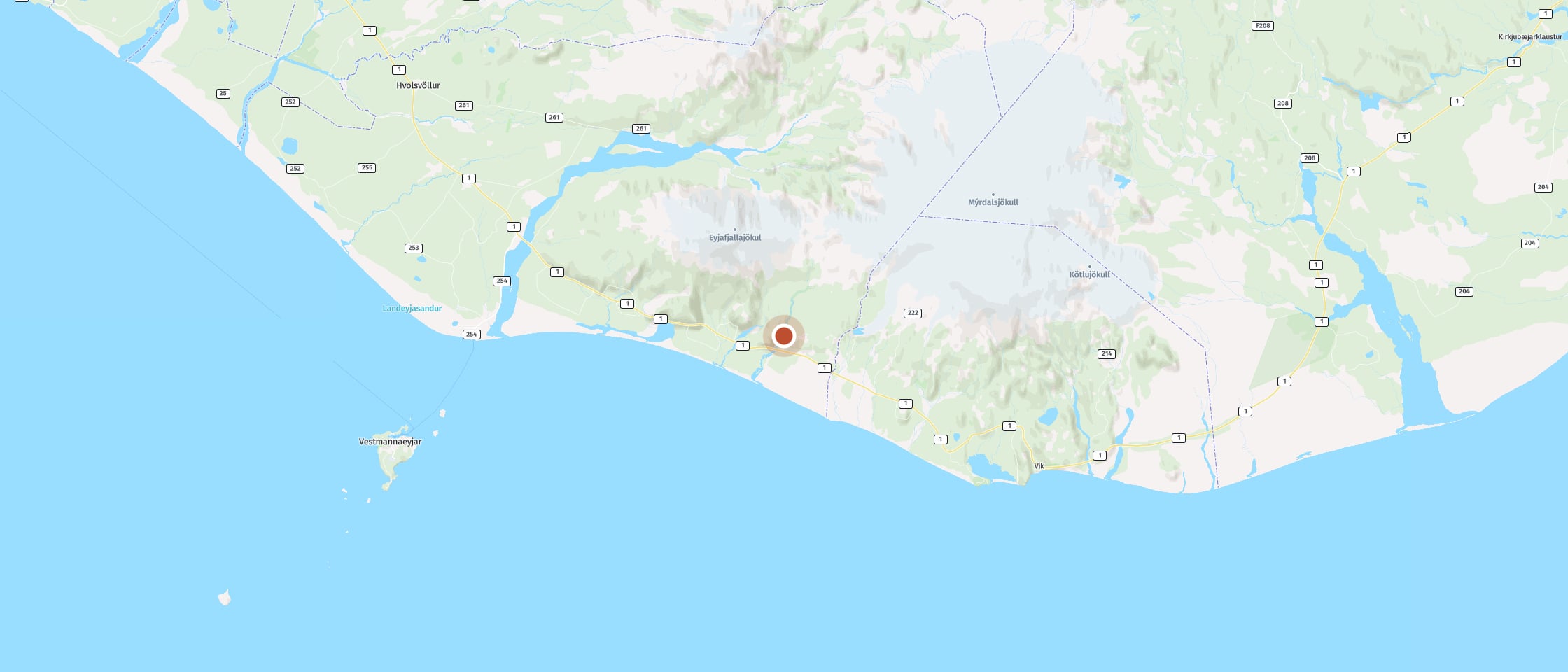 Map: Enjoy a picnic with salmon and hverabrauð at Skógafoss