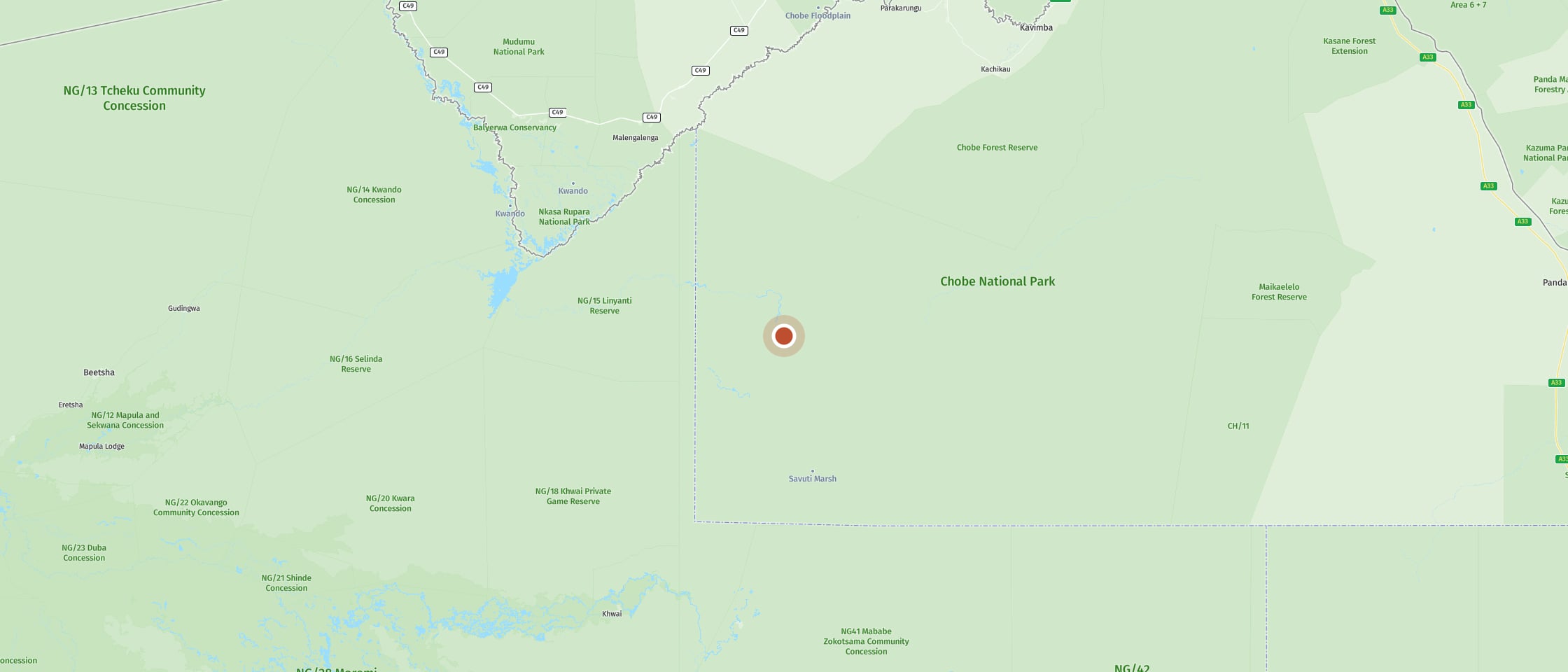 Map: Feel the vastness of Savuti Marsh along the Elephant Highway