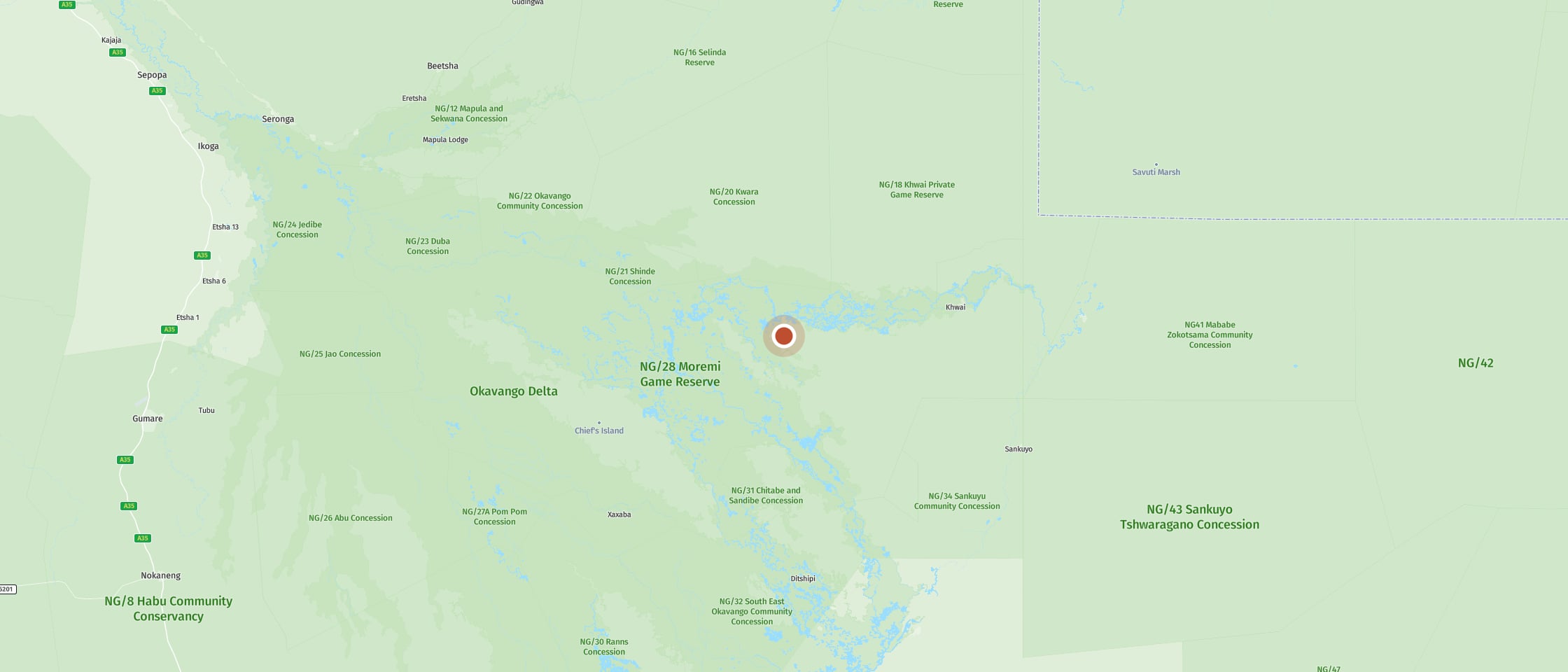 Map: Watch huge buffalo herds along a floodplain