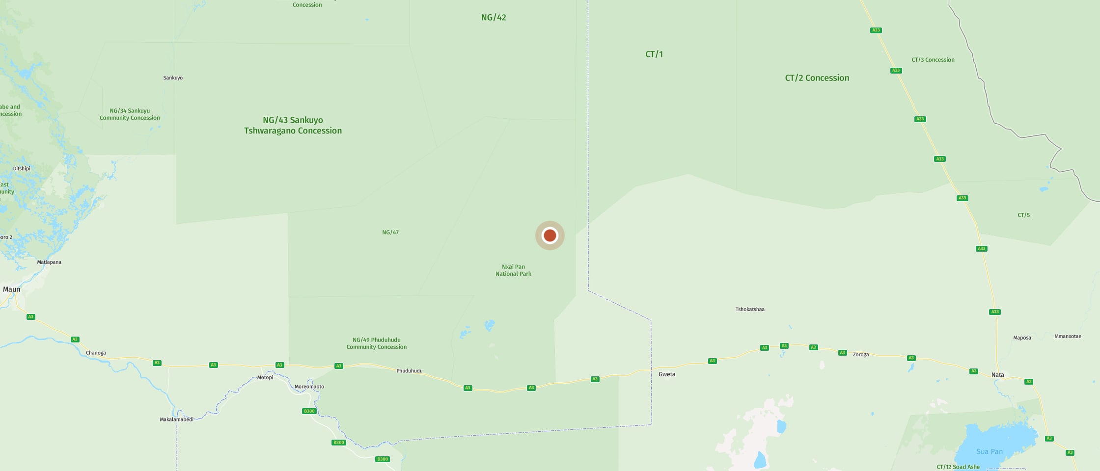 Map: Discover crowned cranes and Abdim's storks at the remote pan