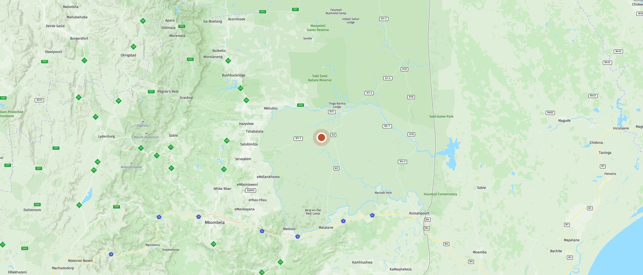 Map: Watch out for the hyena den at the junction