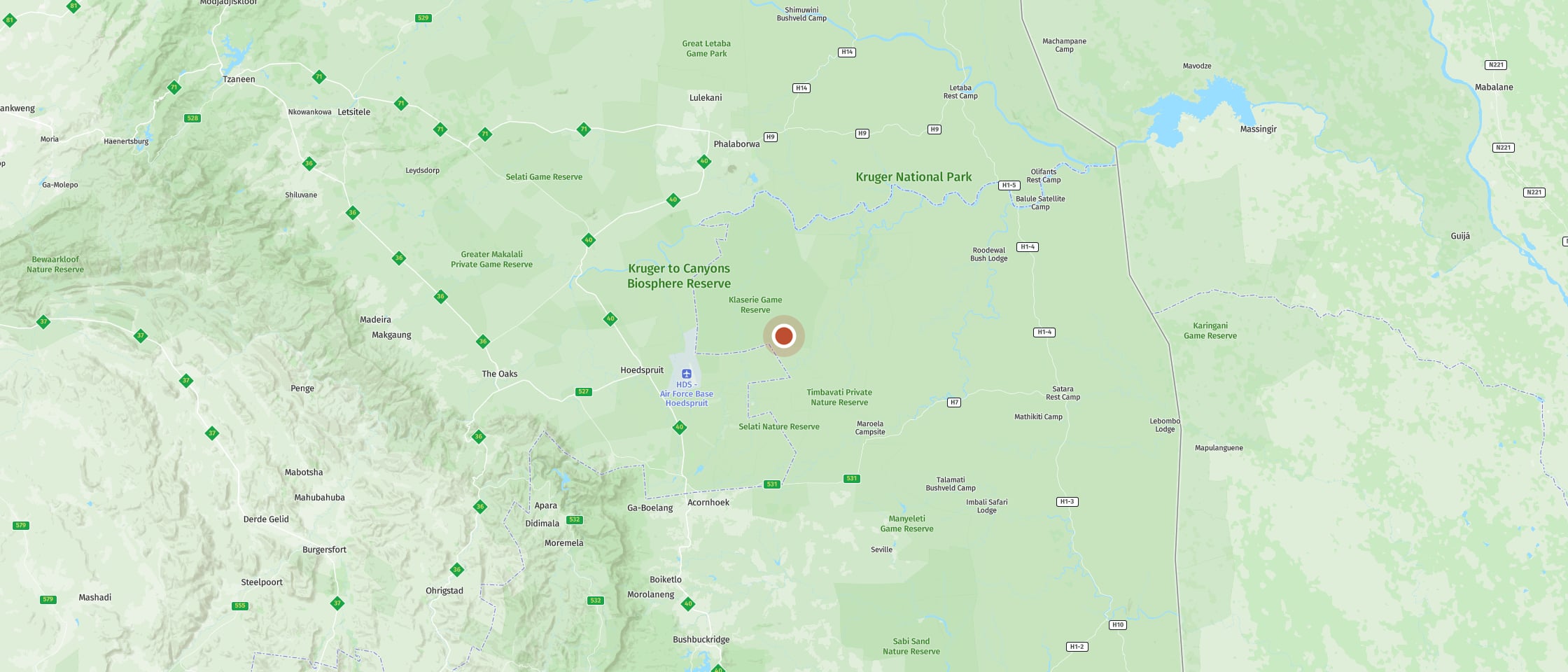 Map: Experience an intensive safari on a guided afternoon game drive