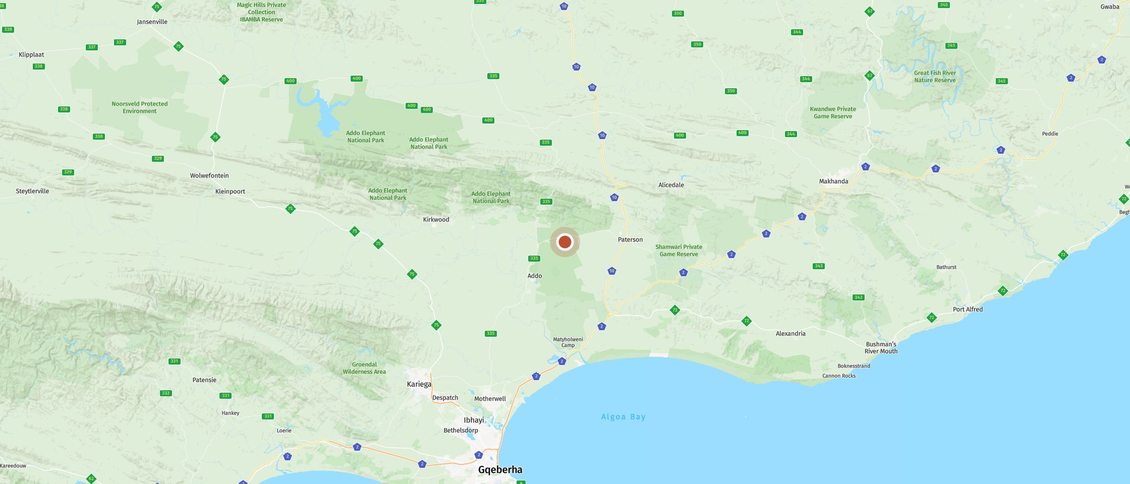 Map: Experience Addo’s most varied game drive between grassland and thicket