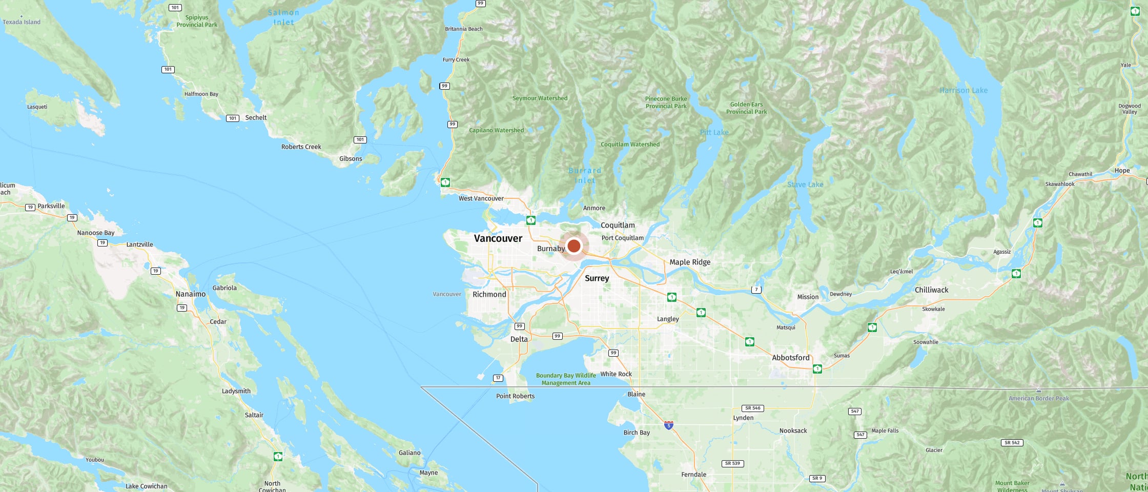 Karte: Burnaby Cariboo RV Park
