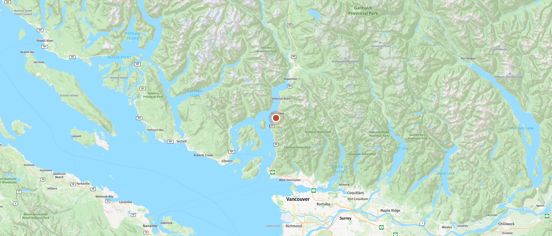 Karte: Porteau Cove Campground