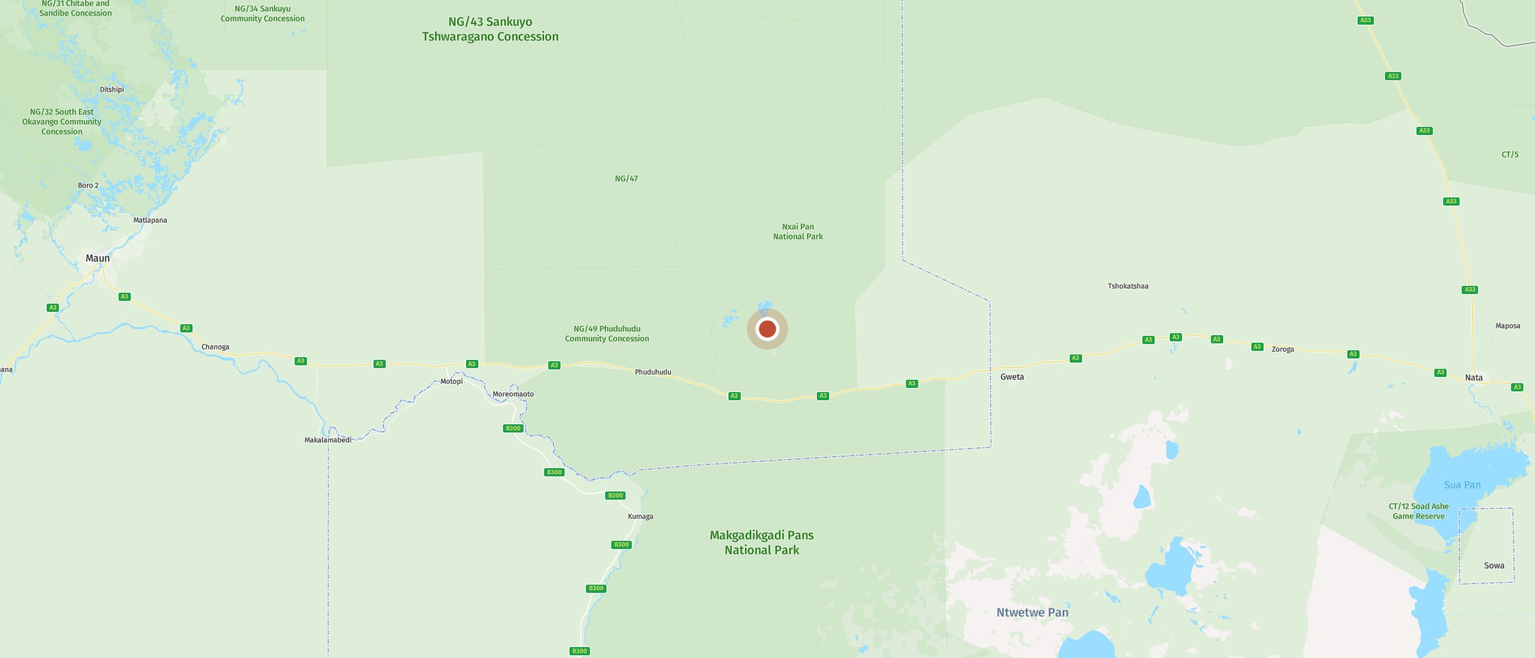 Karte: Baines’ Baobabs Campsite