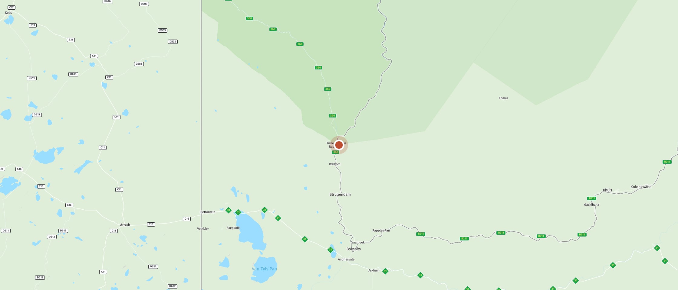 Karte: Two Rivers Campsite