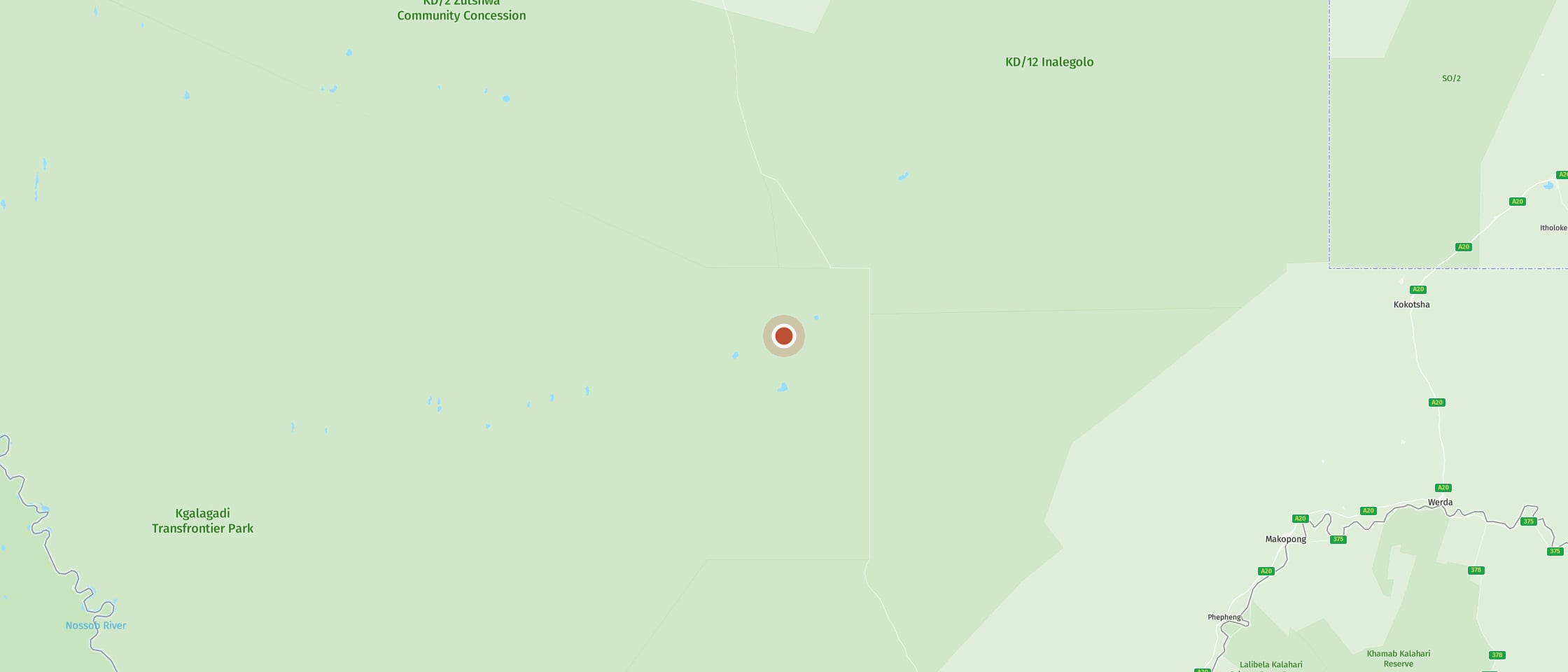 Karte: Mabuasehube Campsite