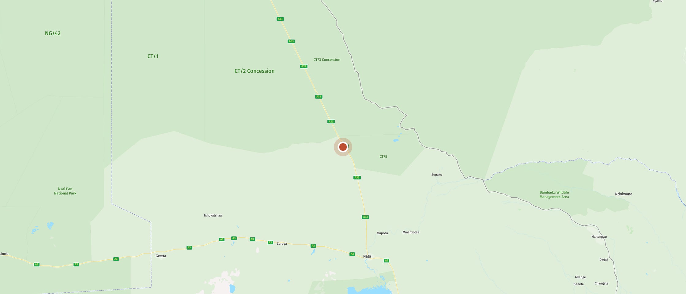 Karte: Elephant Sands Campsite