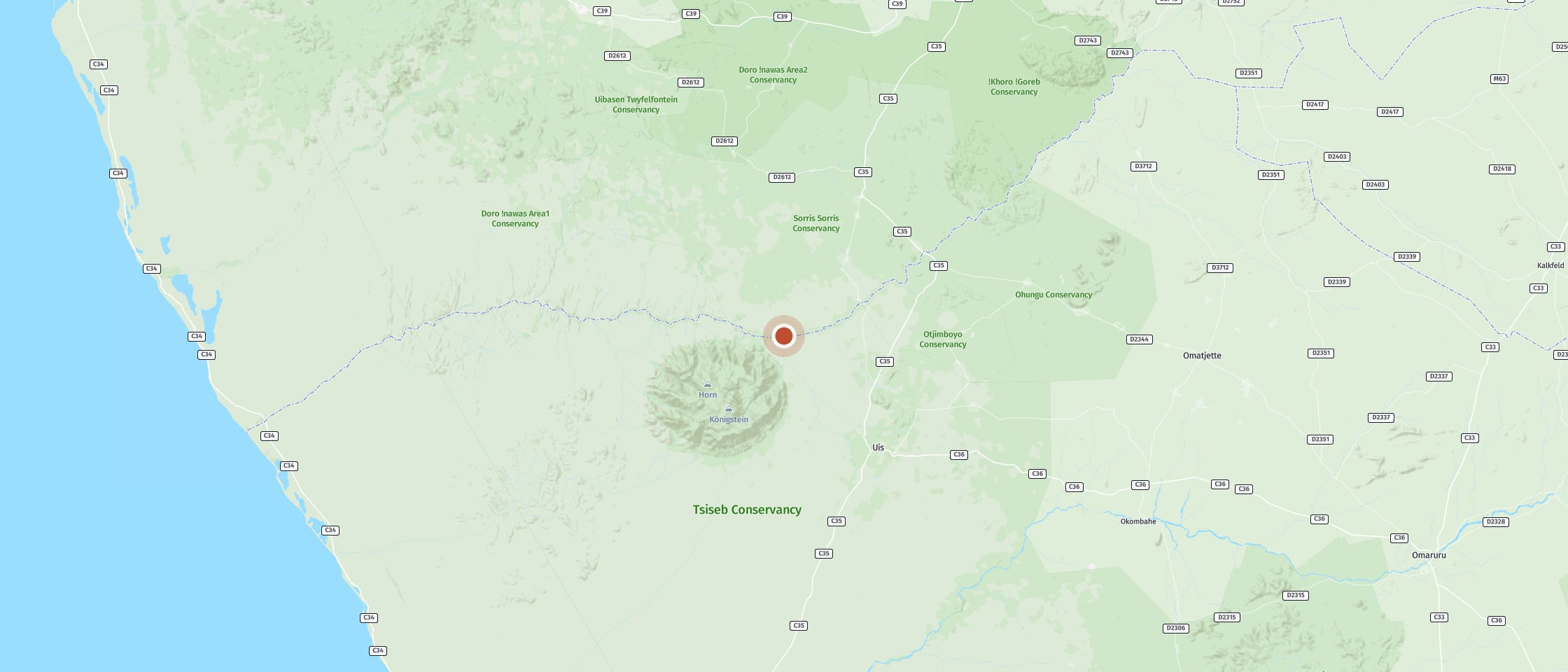 Map: Brandberg White Lady Campsite